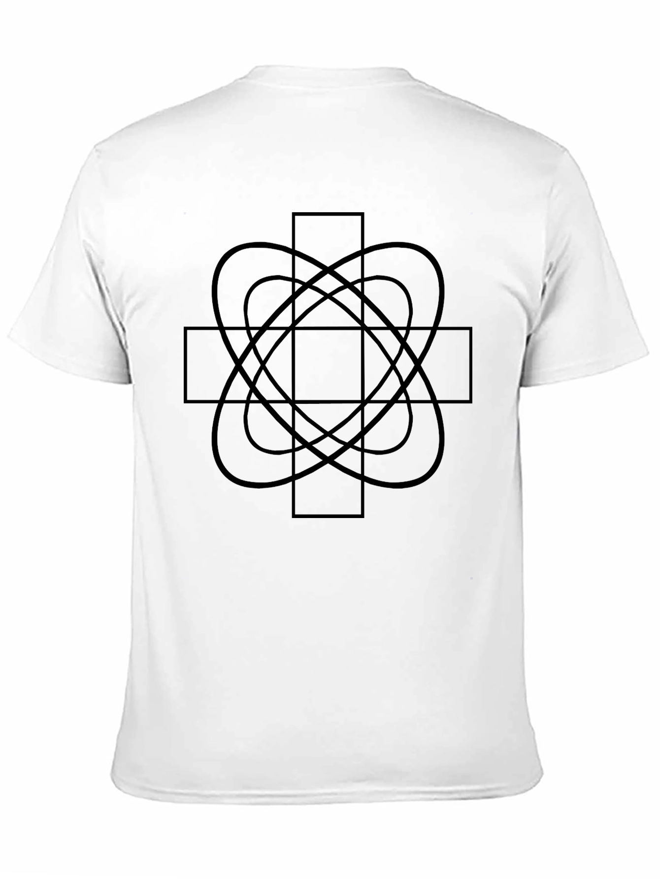 Geometric Cross Graphic Tee - Black