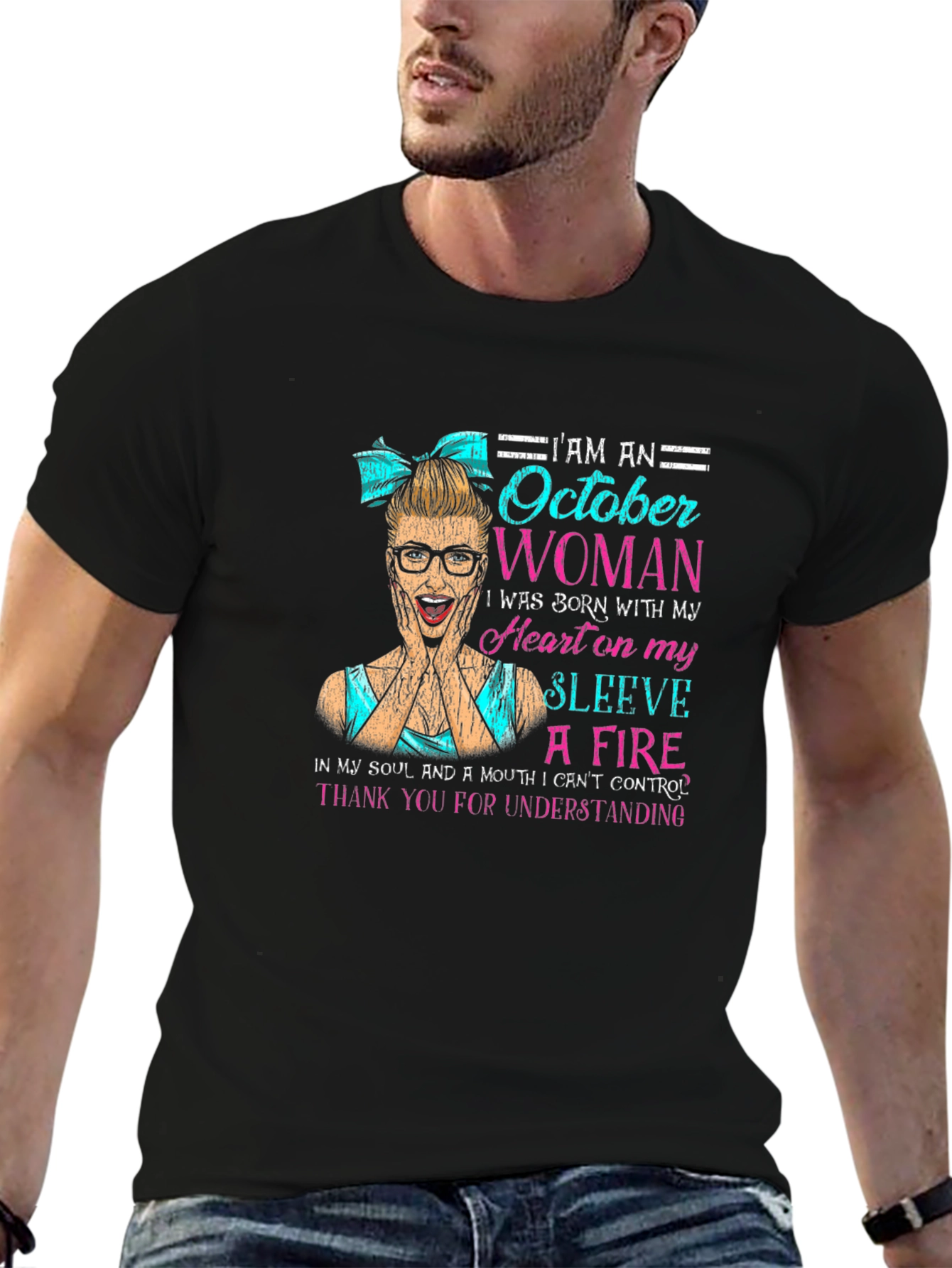 October Woman Graphic T-Shirt - Birthday Gift