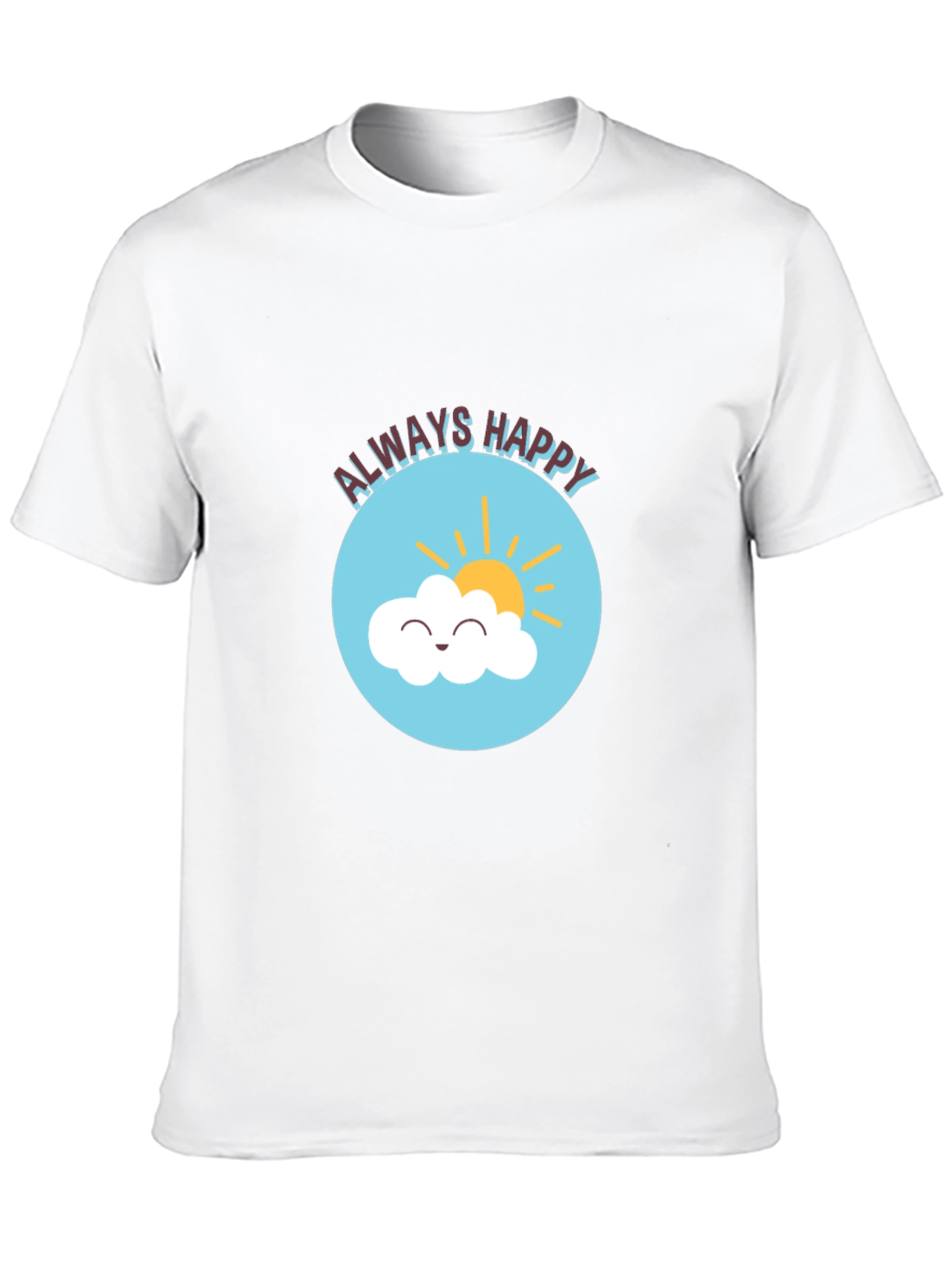 Always Happy Graphic Print Black T-Shirt