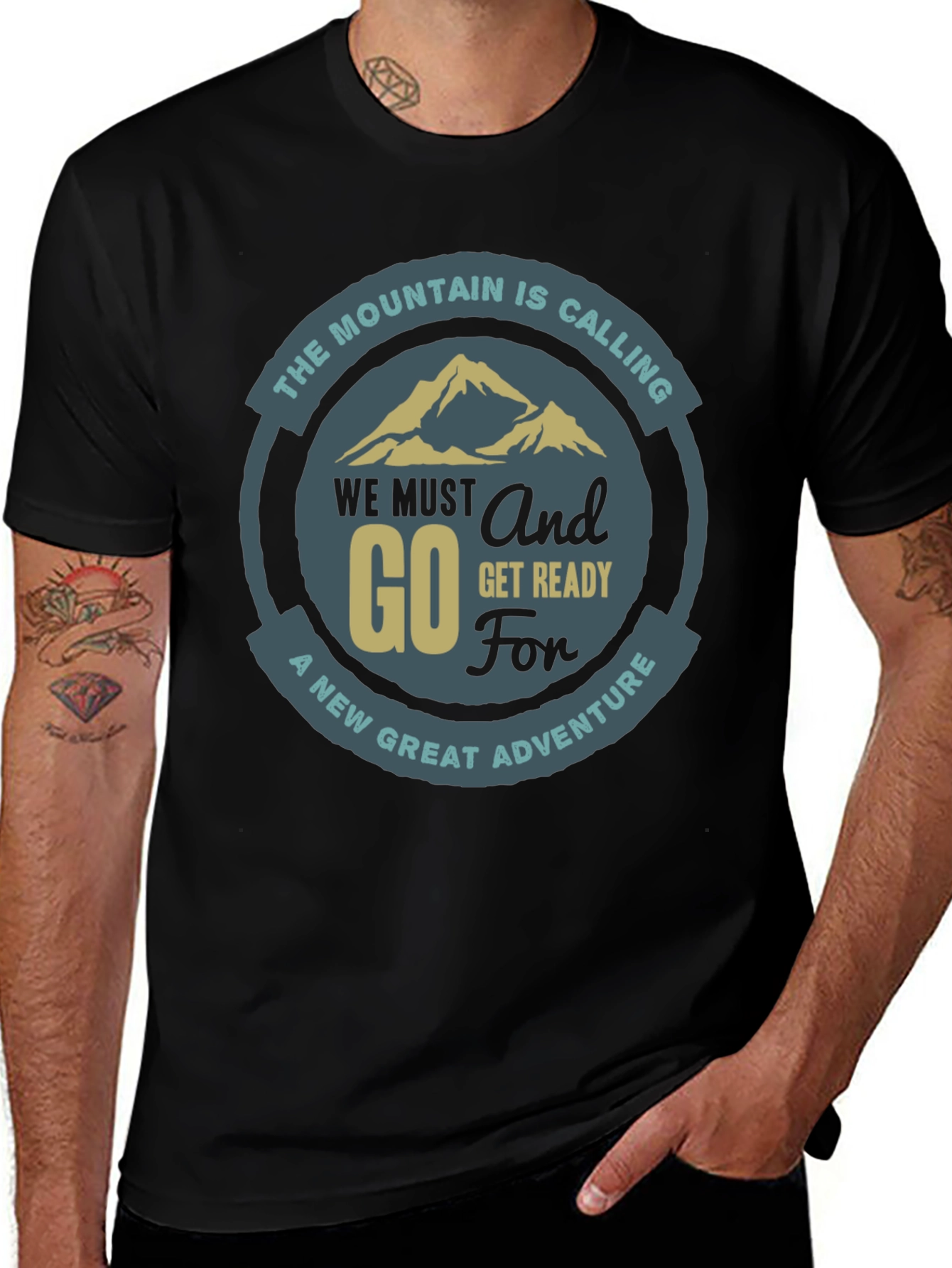 Mountain Adventure Graphic Tee - Black