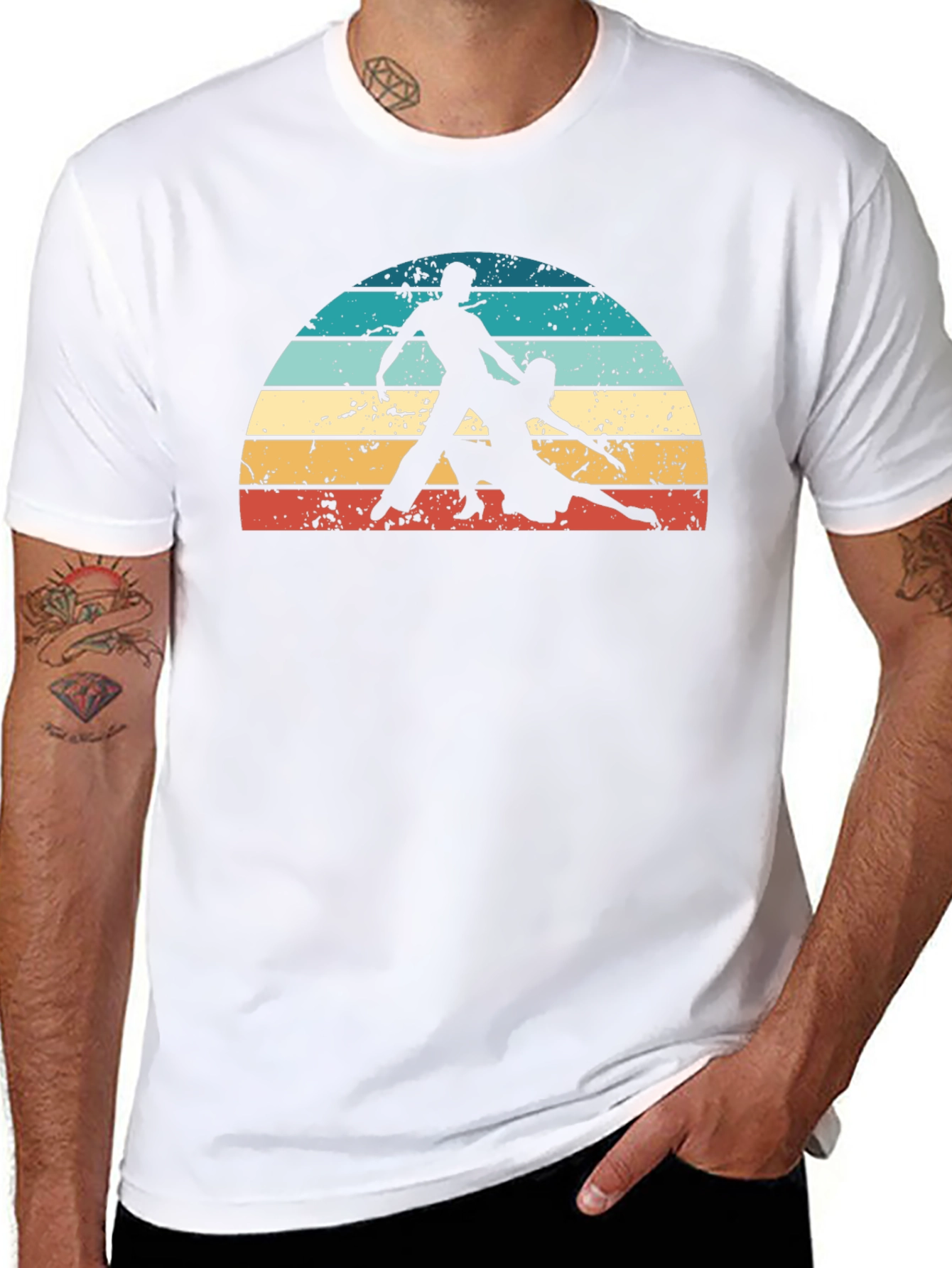 Retro Dance Silhouette Graphic Tee - Black