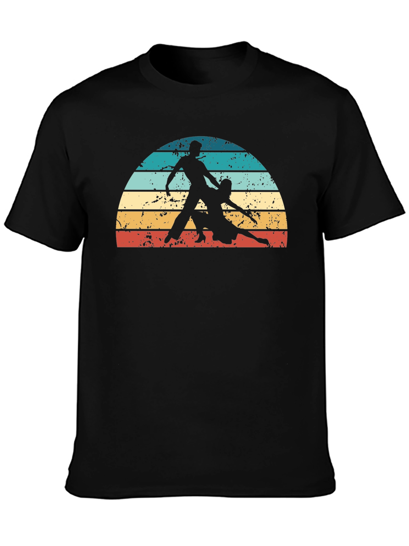 Retro Dance Silhouette Graphic Tee - Black