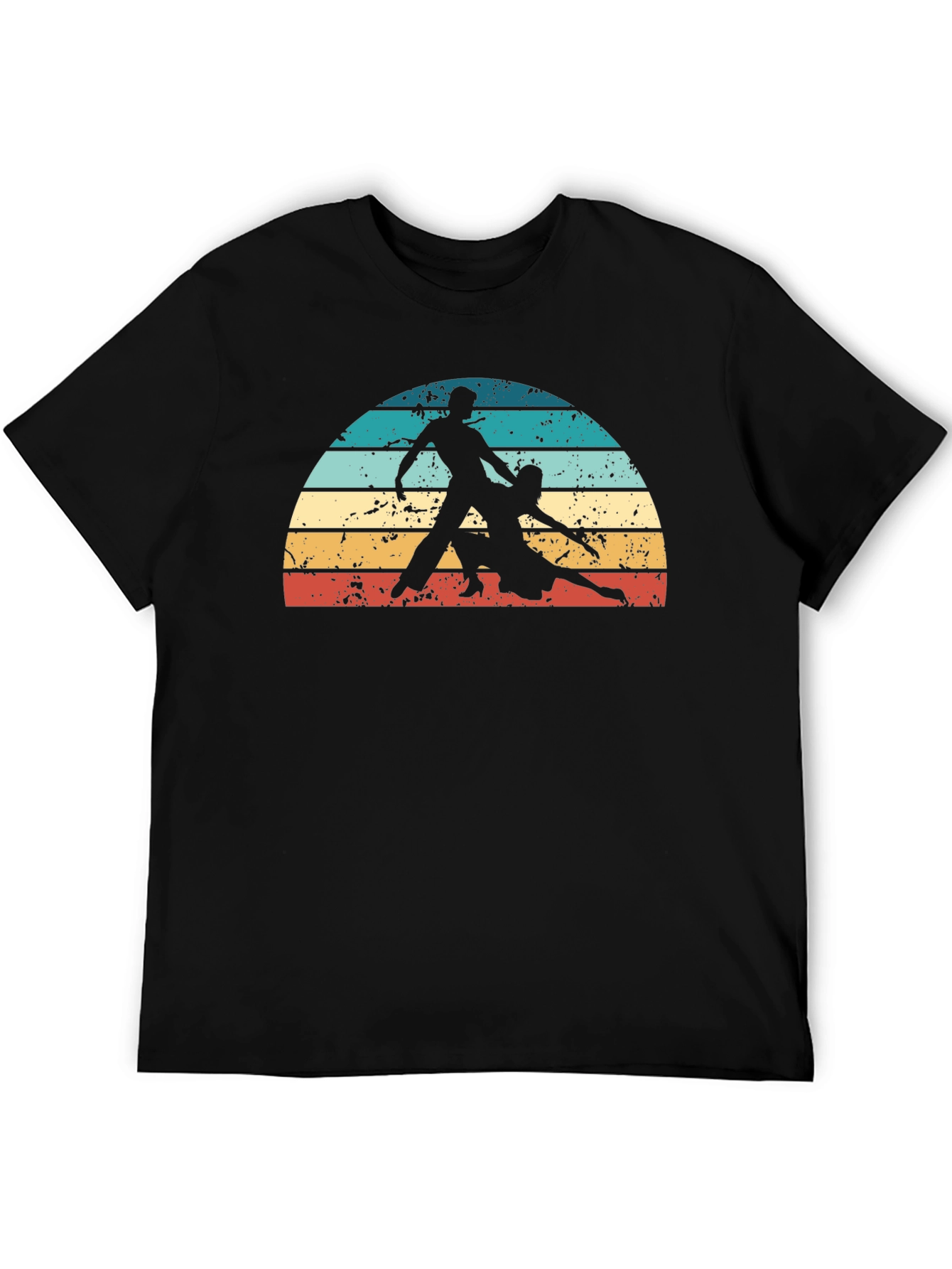 Retro Dance Silhouette Graphic Tee - Black