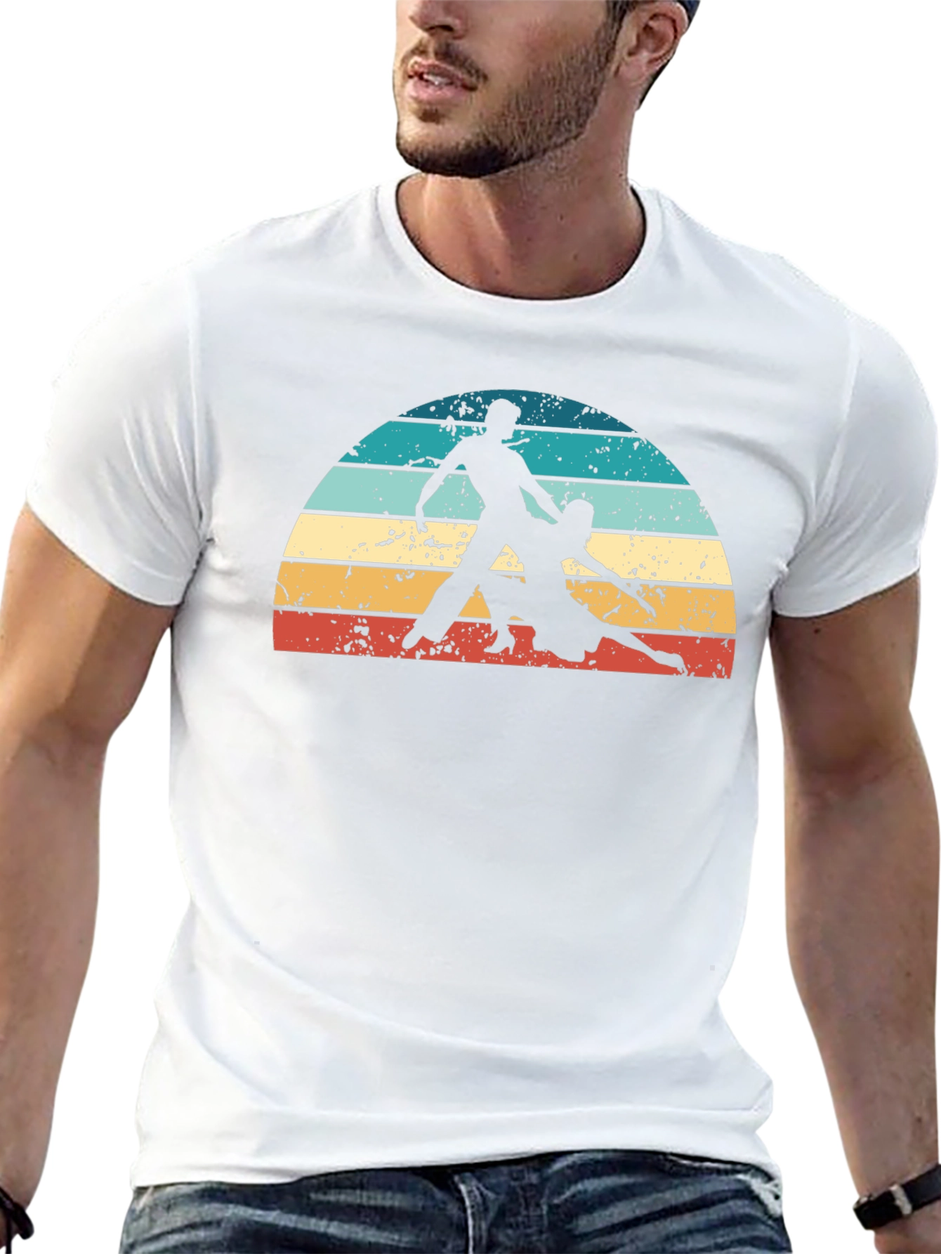 Retro Dance Silhouette Graphic Tee - Black