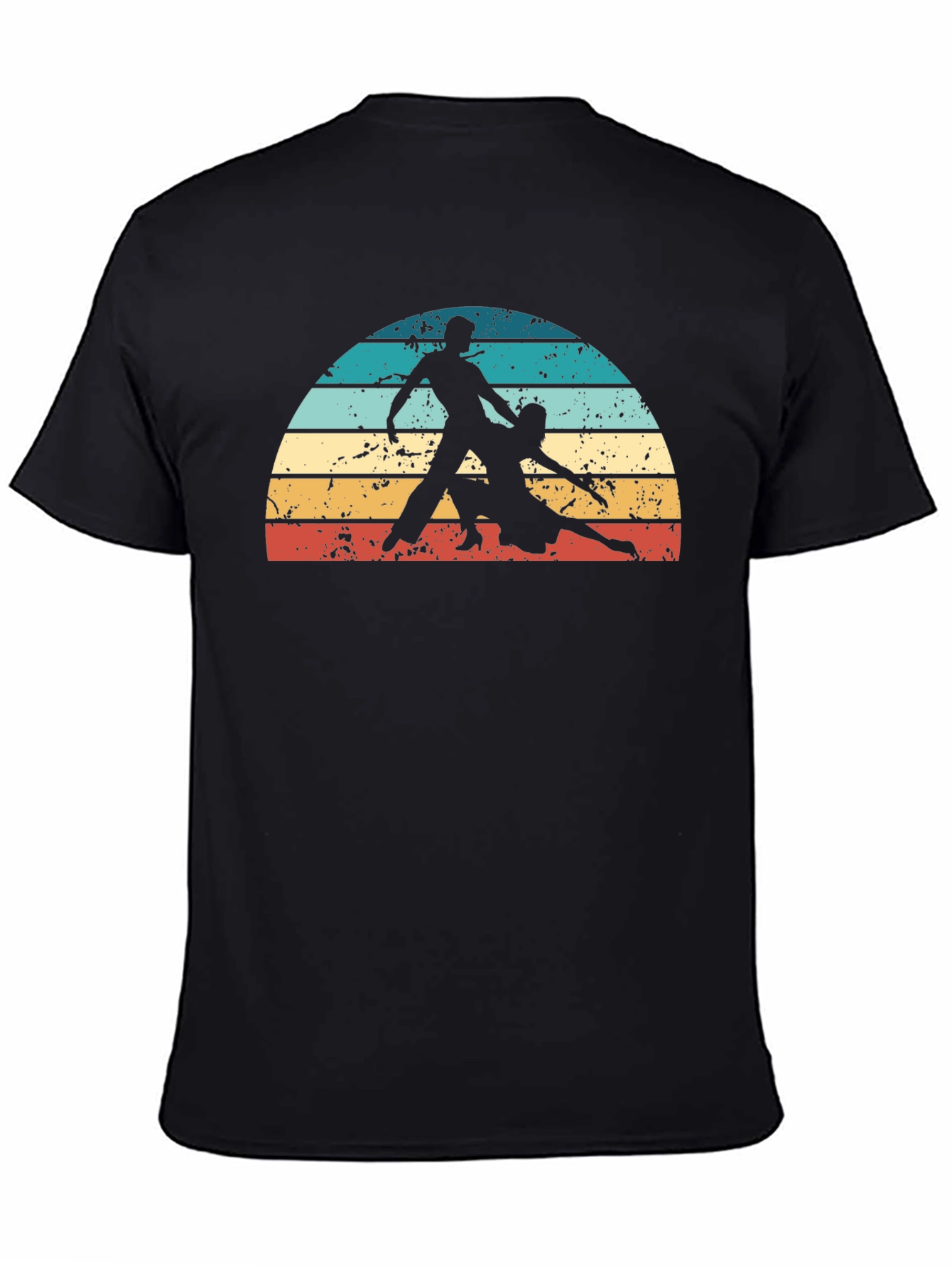 Retro Dance Silhouette Graphic Tee - Black