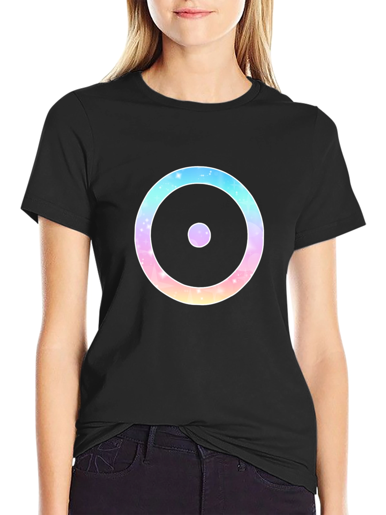 Galaxy Circle Graphic Black T-Shirt