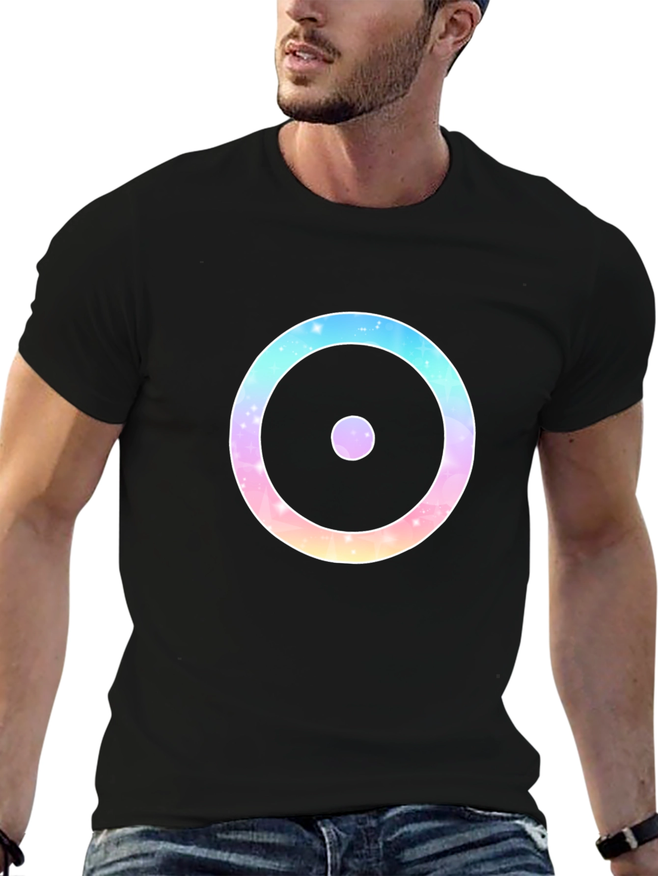 Galaxy Circle Graphic Black T-Shirt