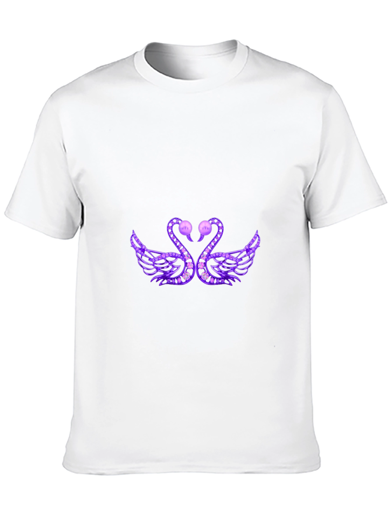Elegant Swan Graphic Tee - Black