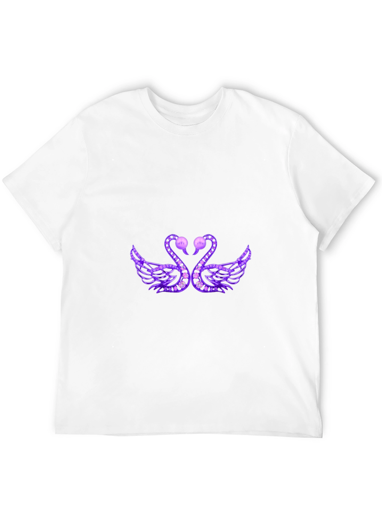 Elegant Swan Graphic Tee - Black
