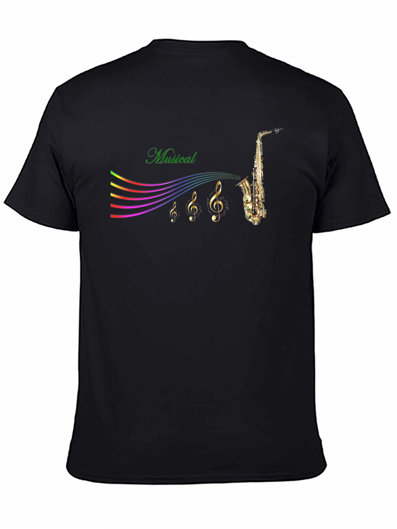 Musical Note Saxophone Graphic Tee