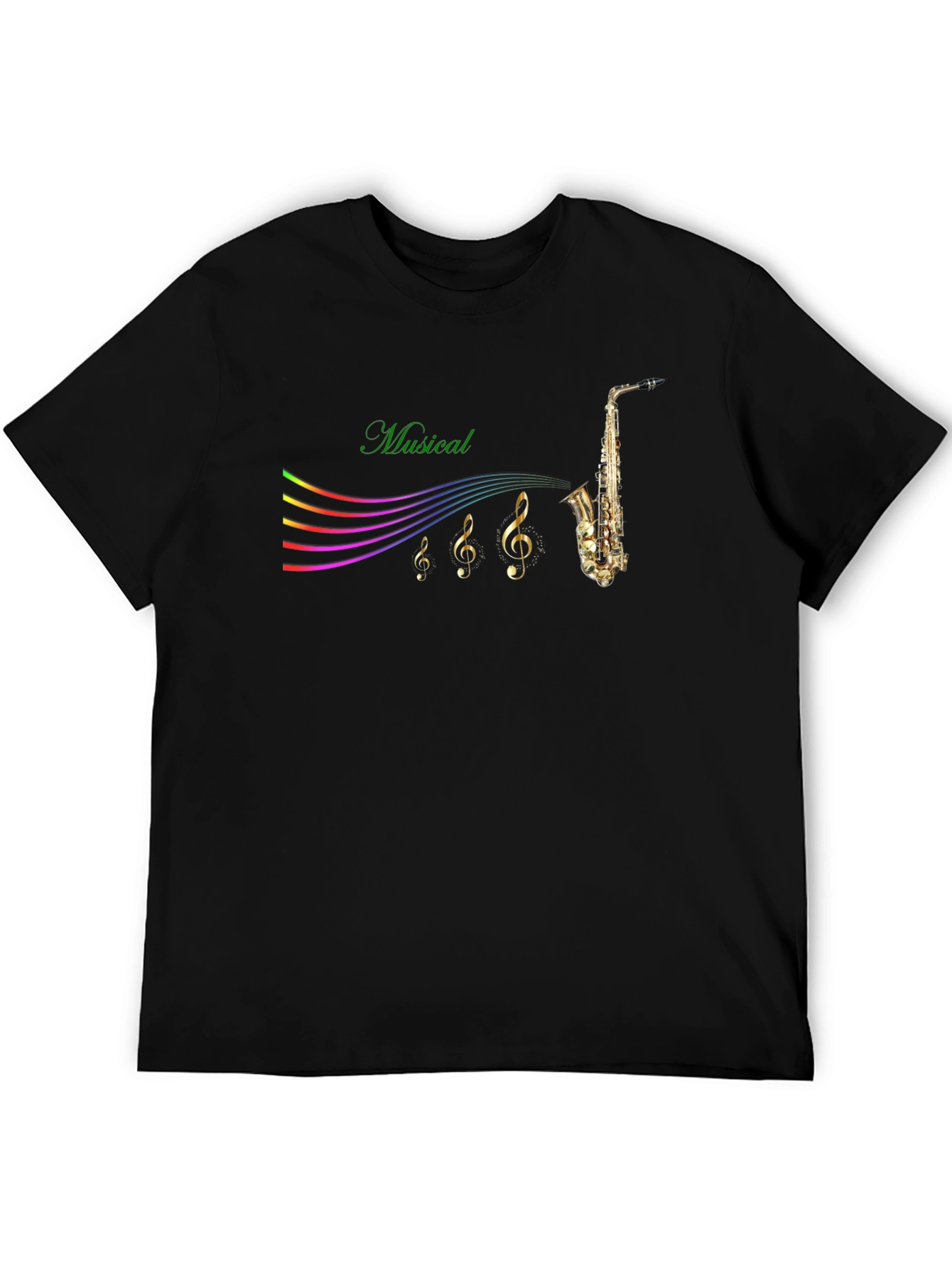 Musical Note Saxophone Graphic Tee
