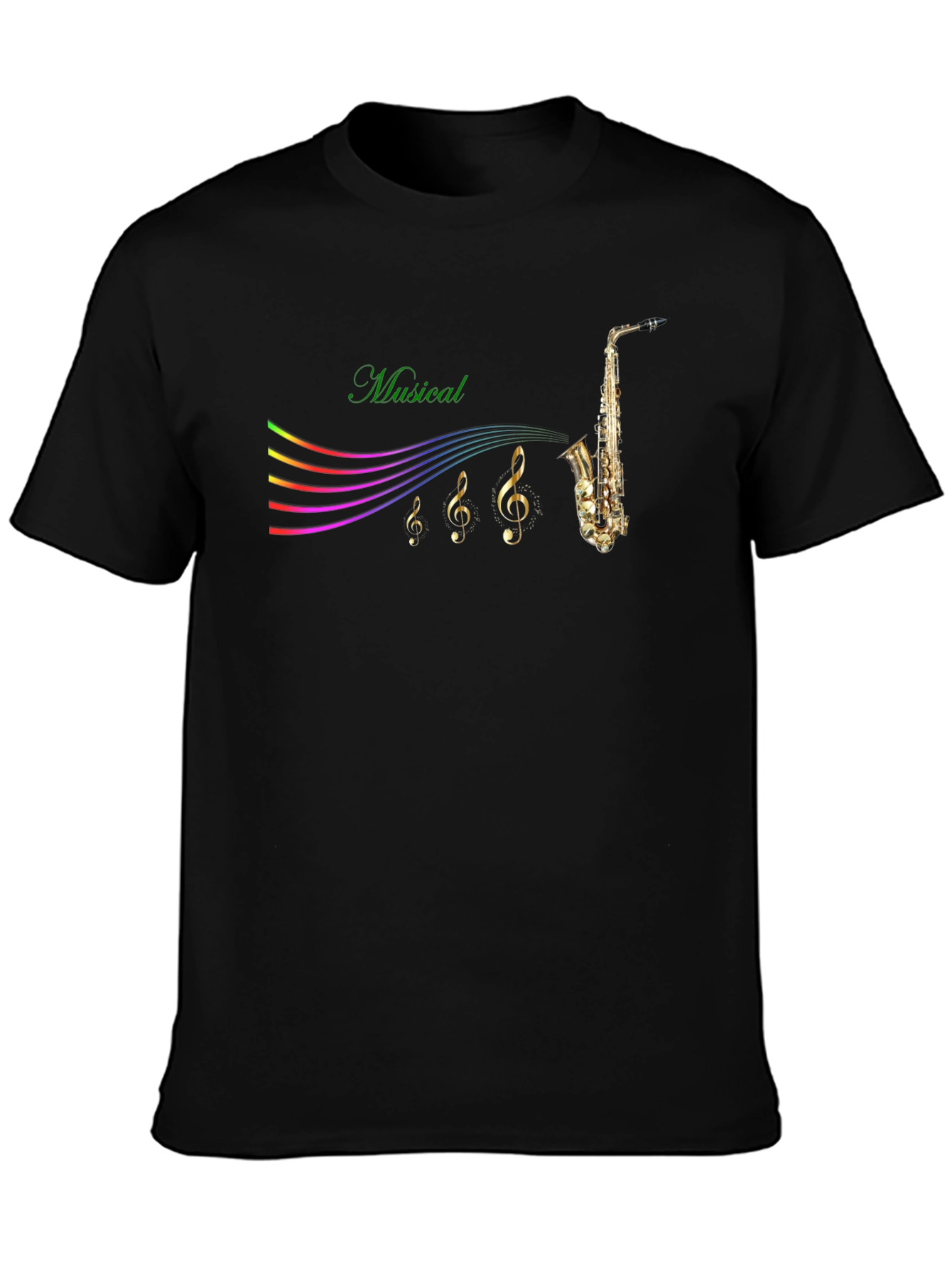 Musical Note Saxophone Graphic Tee