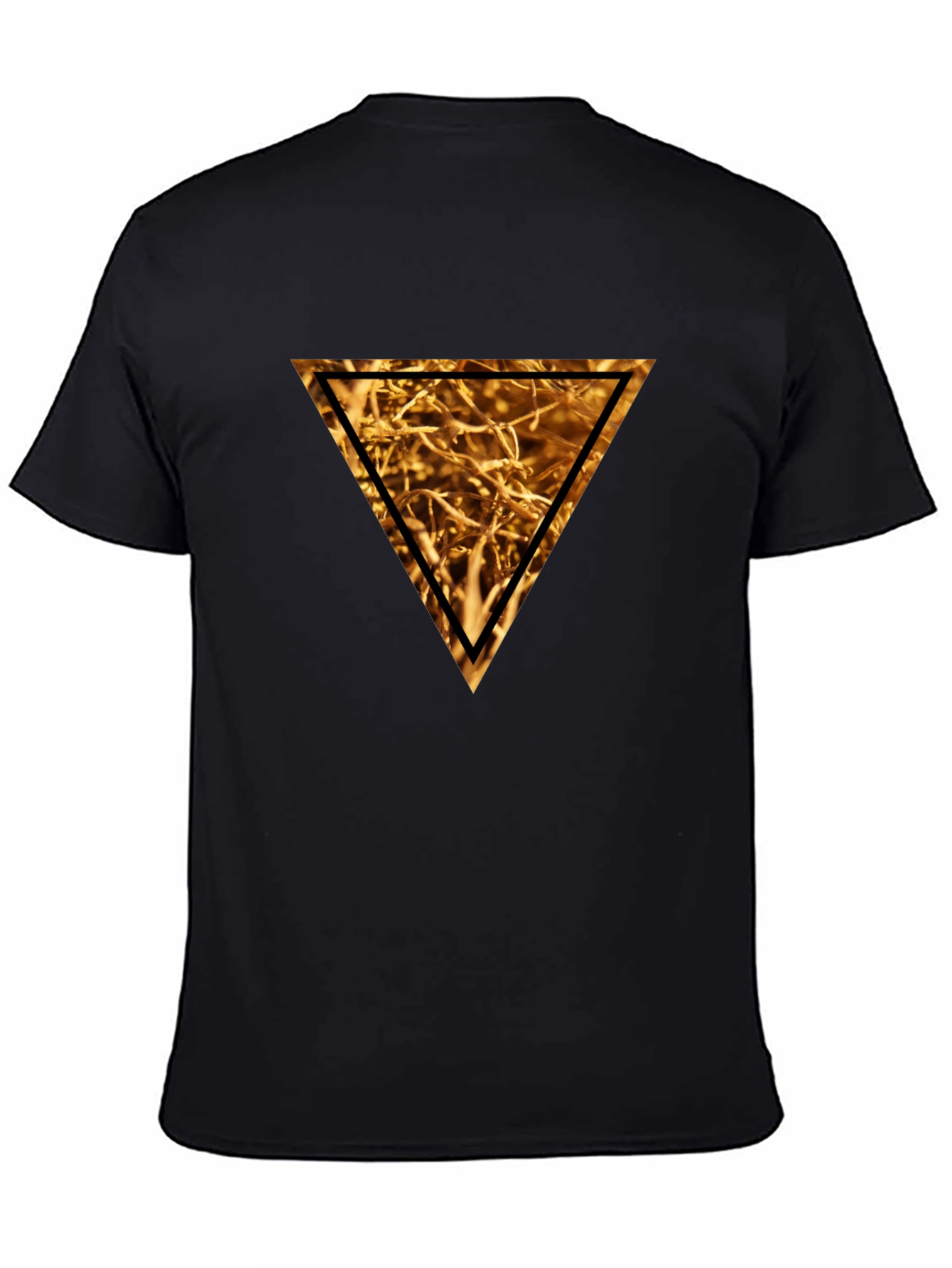 Golden Triangle Graphic Tee - Stylish Mens Black T-Shirt