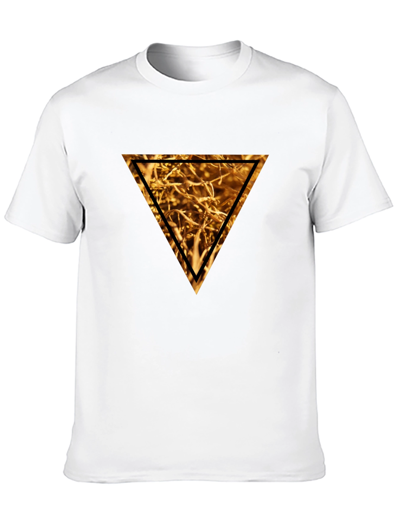Golden Triangle Graphic Tee - Stylish Mens Black T-Shirt