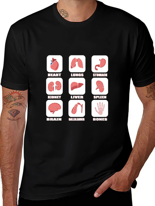 Anatomical Organs Graphic Tee - Funny Science T-Shirt