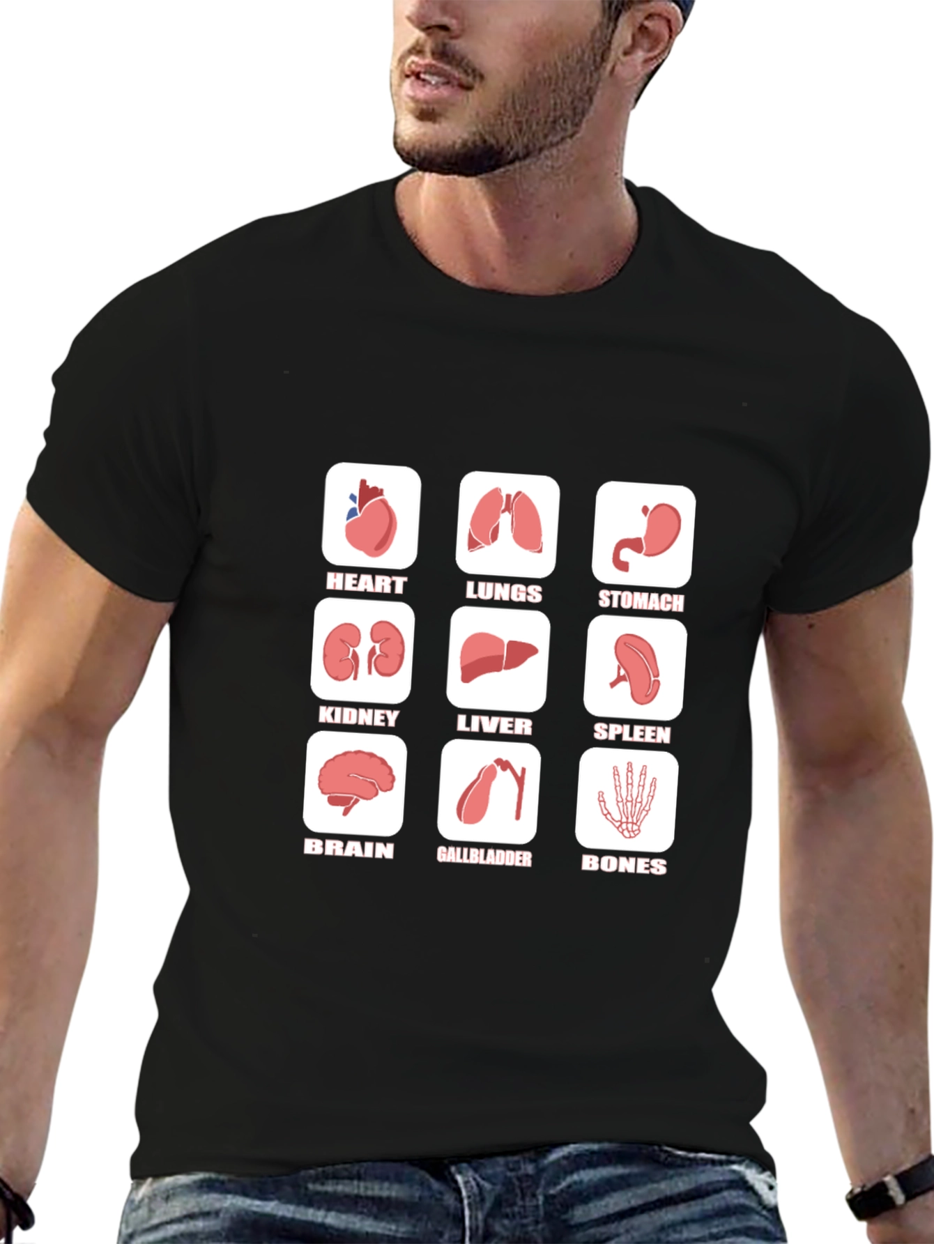 Anatomical Organs Graphic Tee - Funny Science T-Shirt