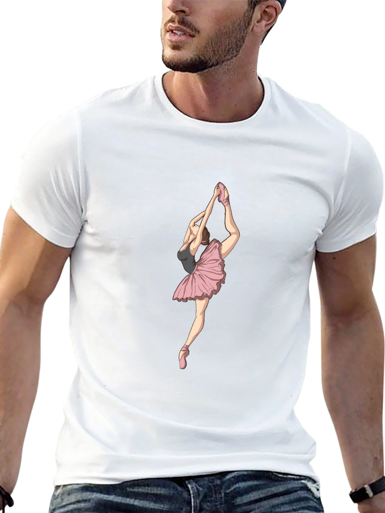 Ballerina Graphic Tee - Black Cotton T-Shirt