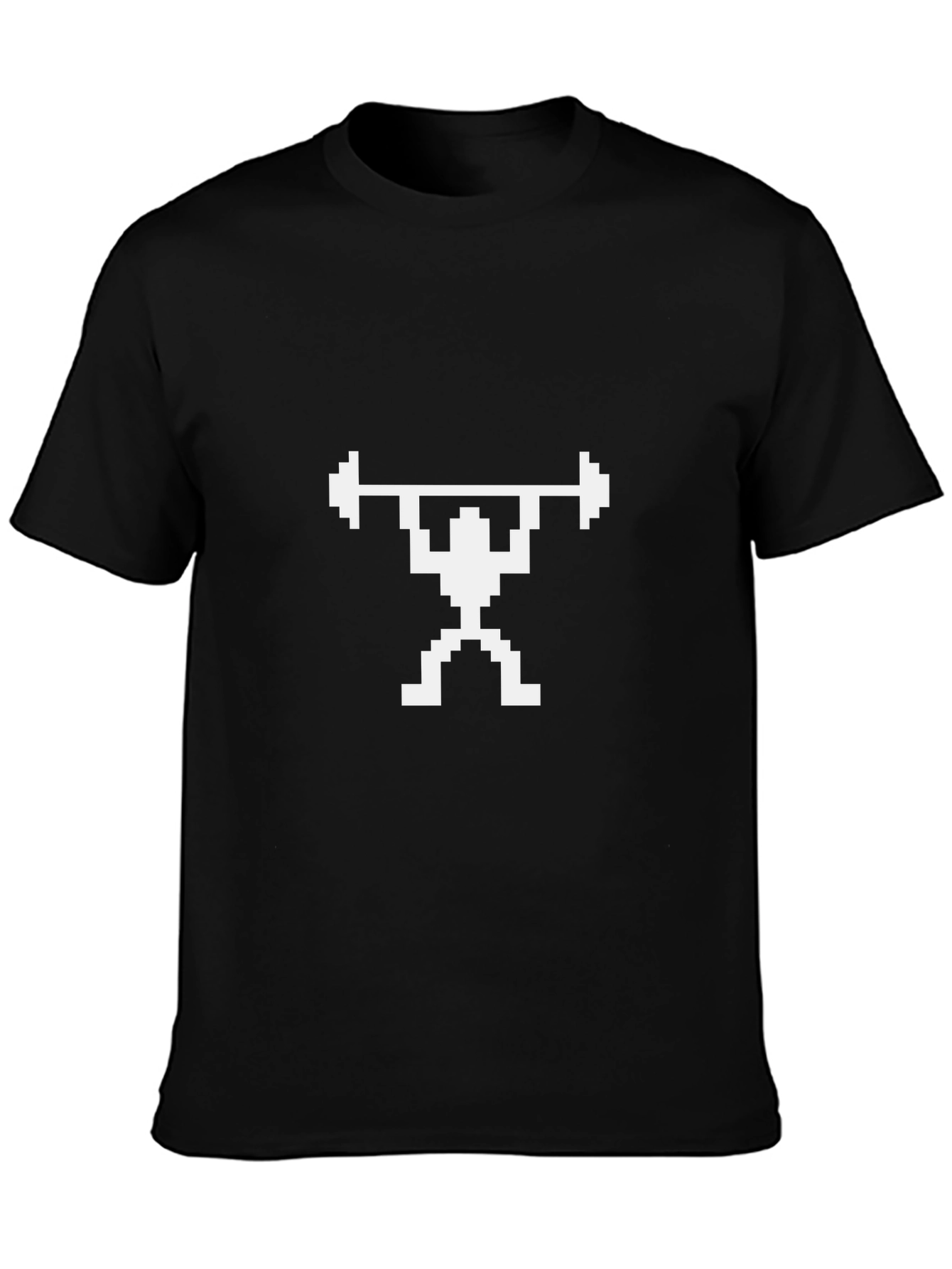 Pixel Lifter Black T-Shirt - Weightlifting Retro Style