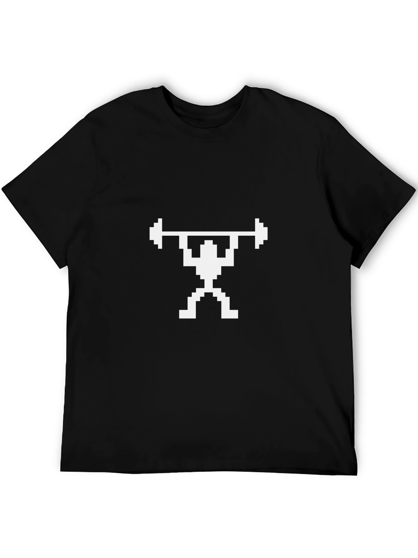 Pixel Lifter Black T-Shirt - Weightlifting Retro Style