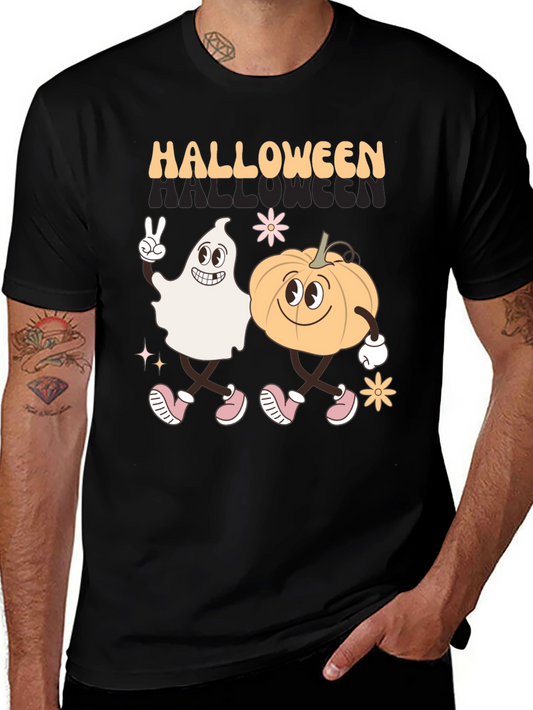 Halloween Ghost and Pumpkin Graphic Tee