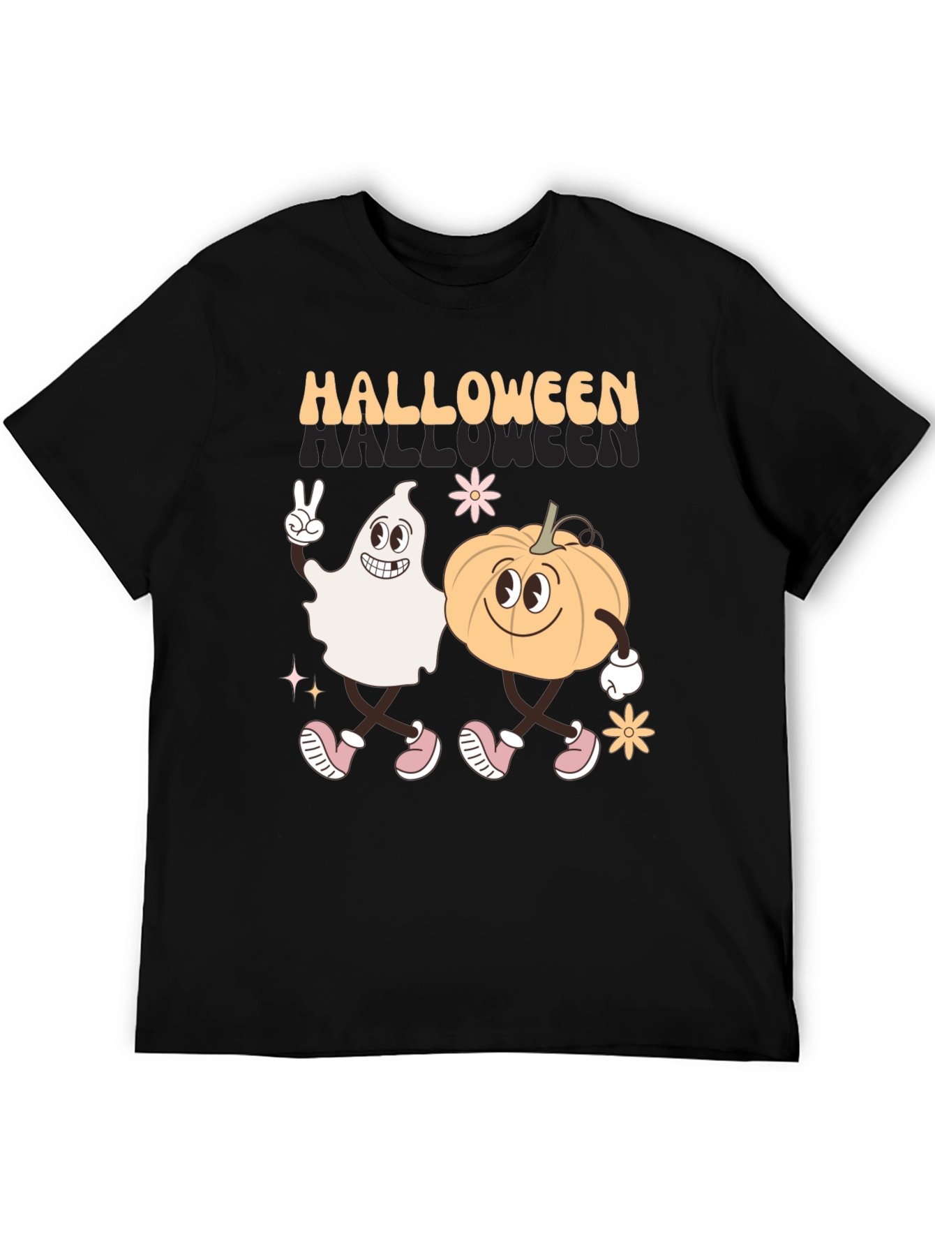 Halloween Ghost and Pumpkin Graphic Tee