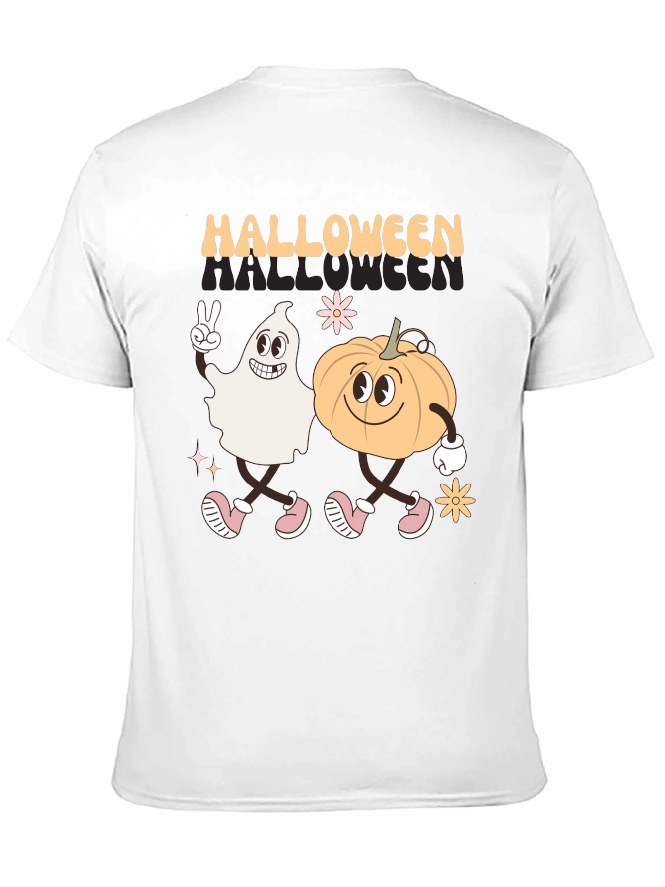 Halloween Ghost and Pumpkin Graphic Tee