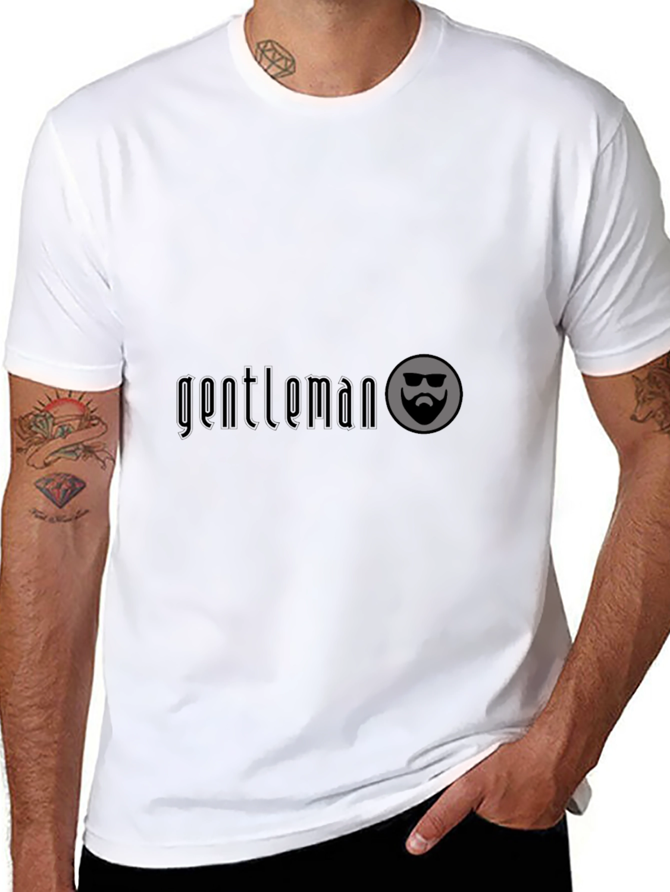 Gentleman Black T-Shirt with Cool Logo