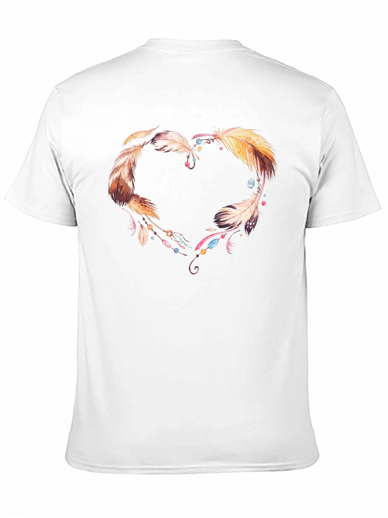 Feather Heart Graphic Tee - Unique Design Shirt