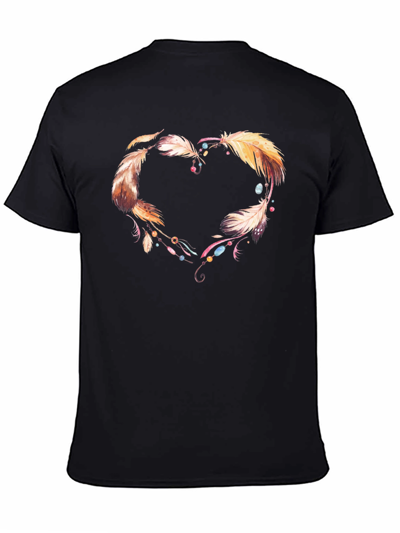 Feather Heart Graphic Tee - Unique Design Shirt