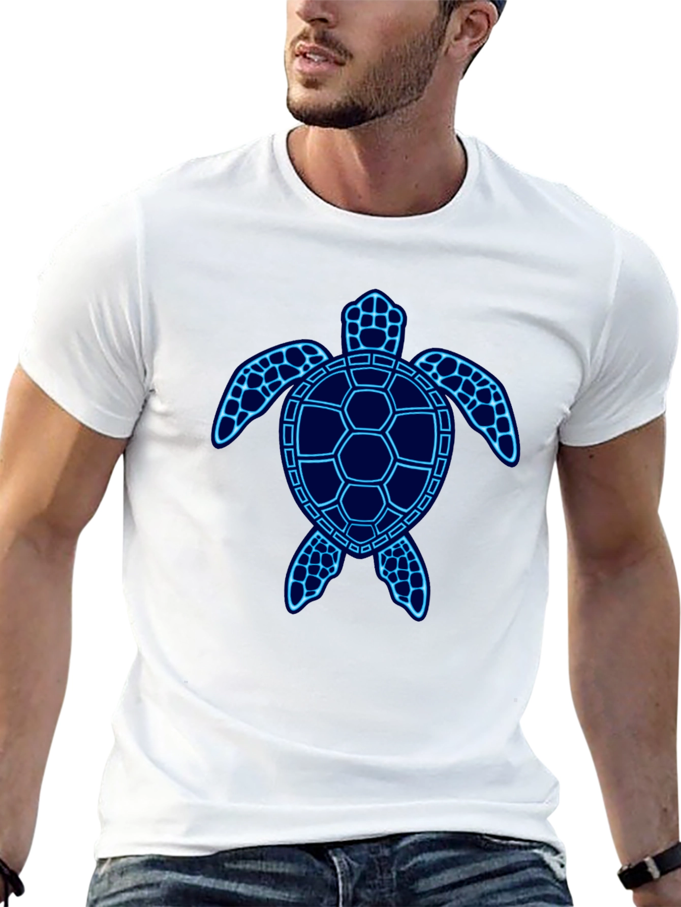 Cool Blue Sea Turtle Graphic Tee
