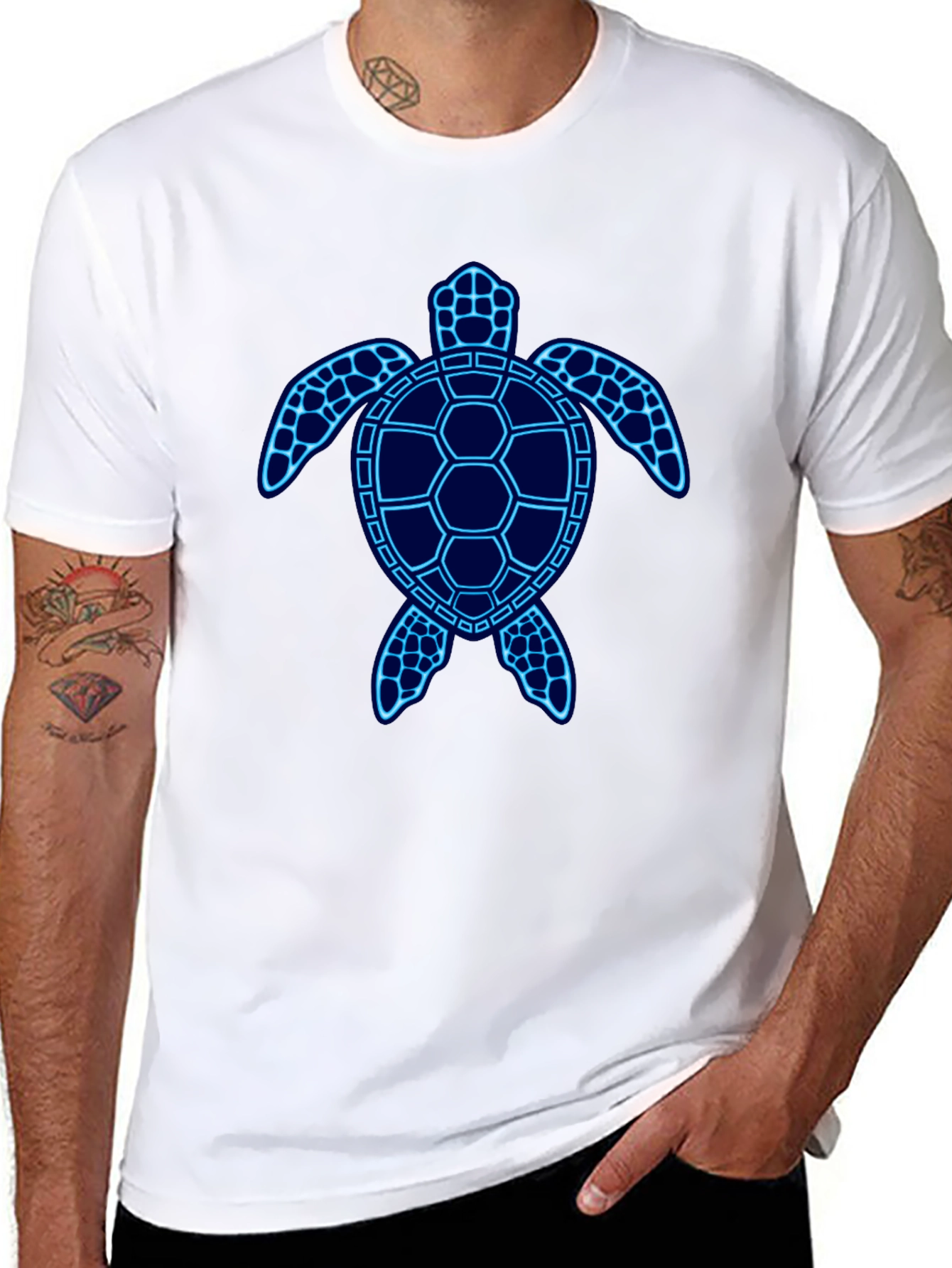 Cool Blue Sea Turtle Graphic Tee