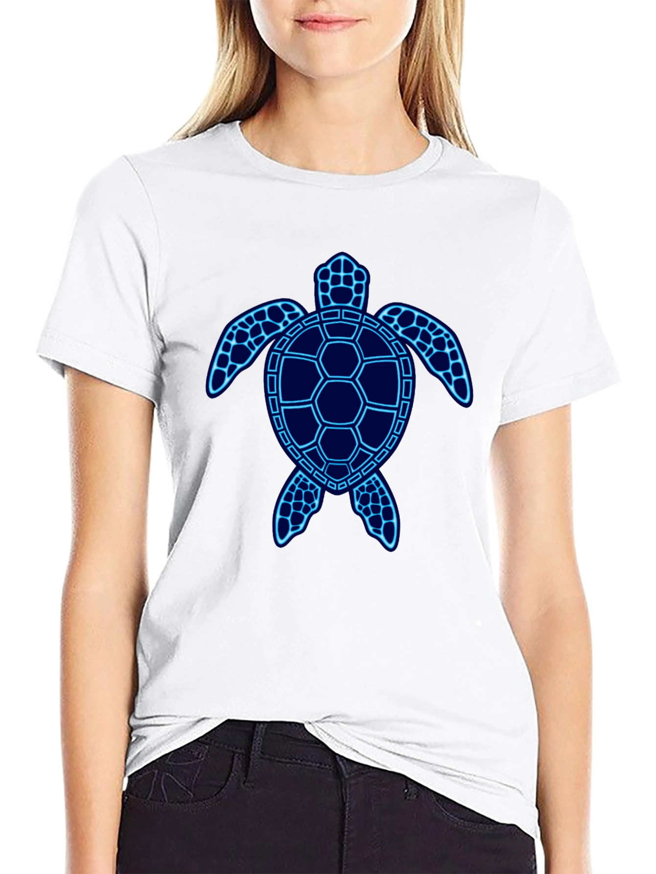 Cool Blue Sea Turtle Graphic Tee