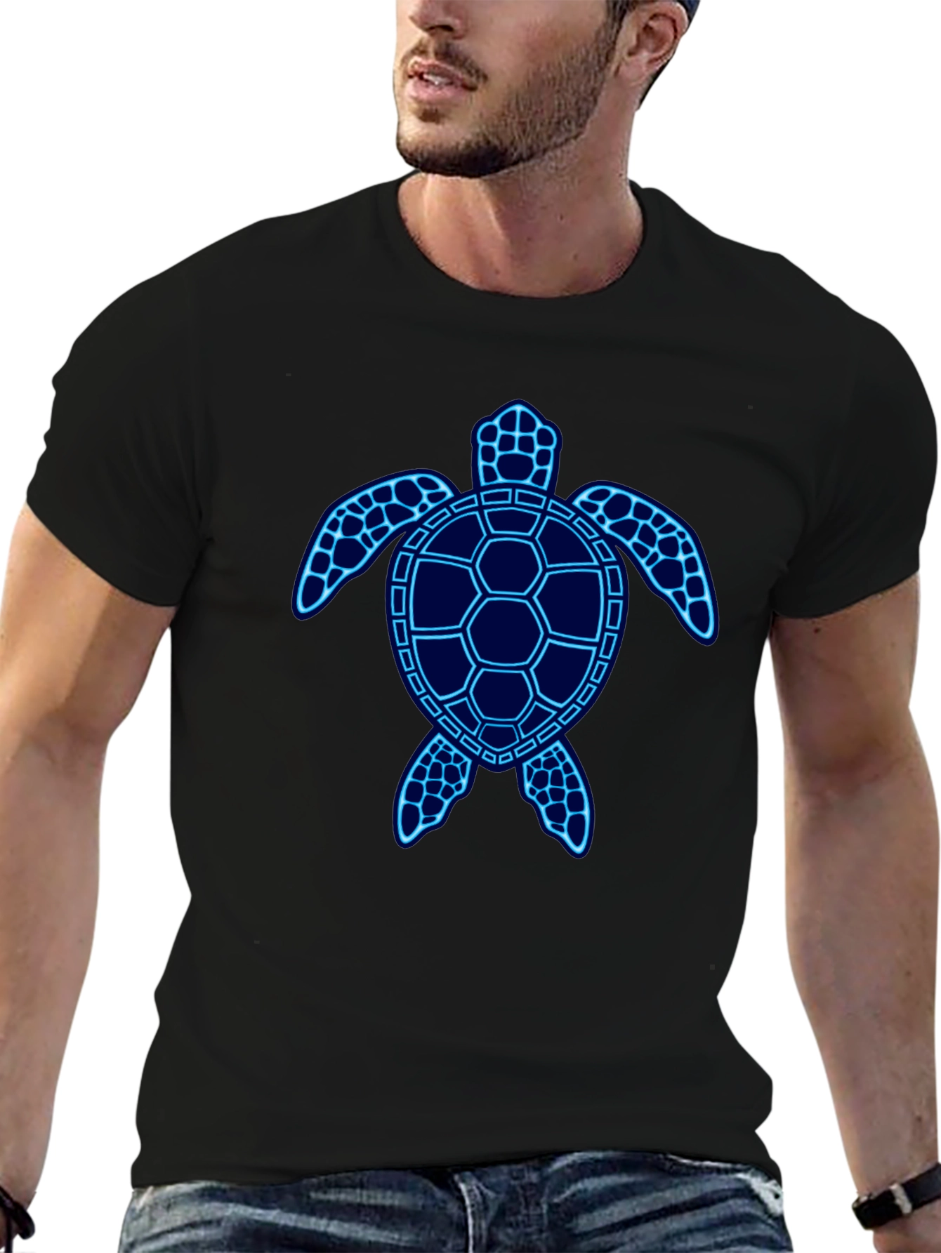 Cool Blue Sea Turtle Graphic Tee