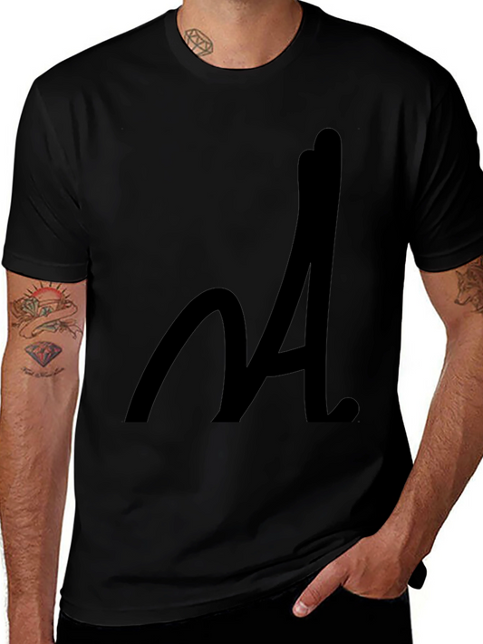 Black T-Shirt with Abstract Design