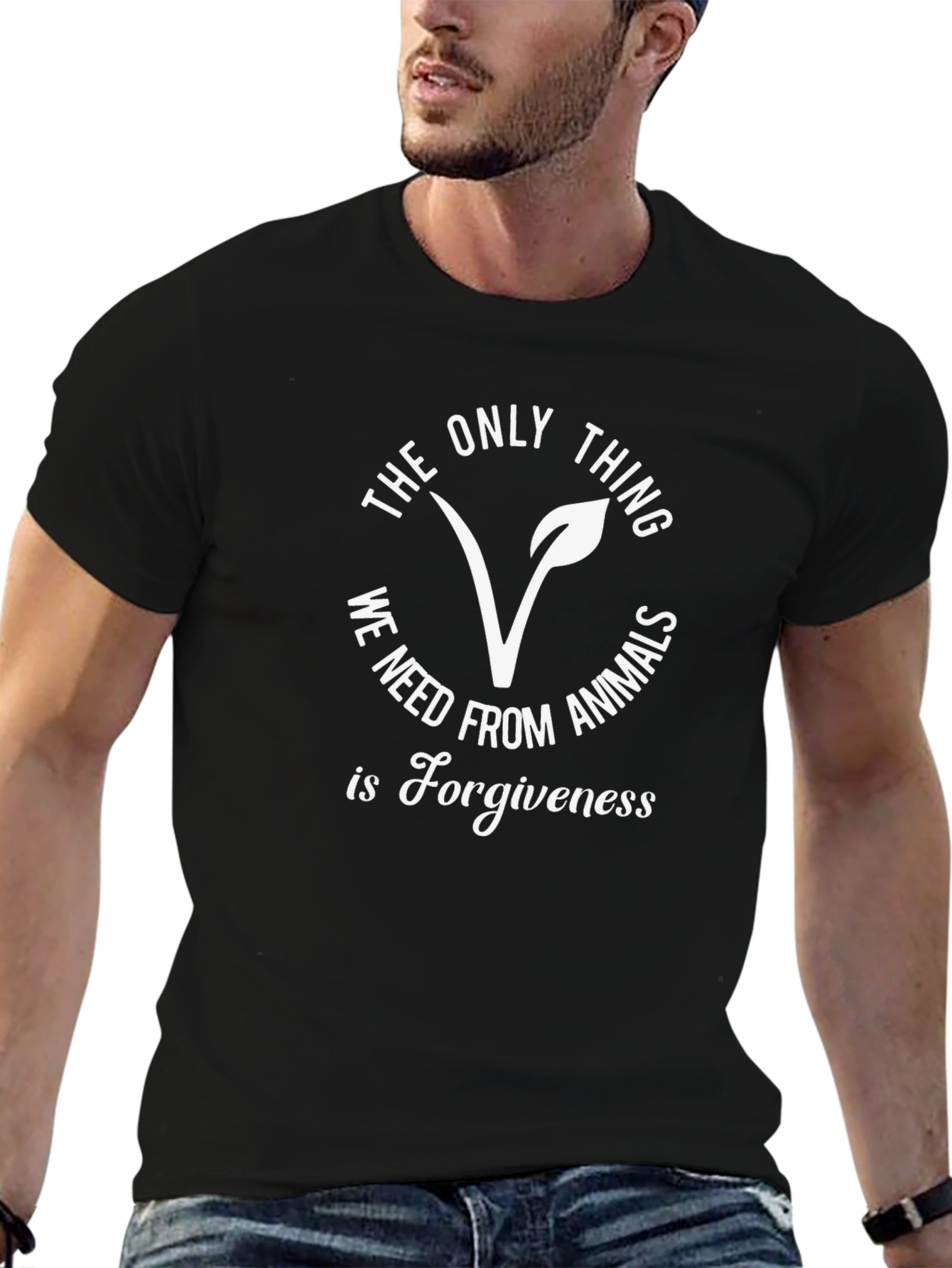 Vegan Forgiveness Graphic T-Shirt - Black