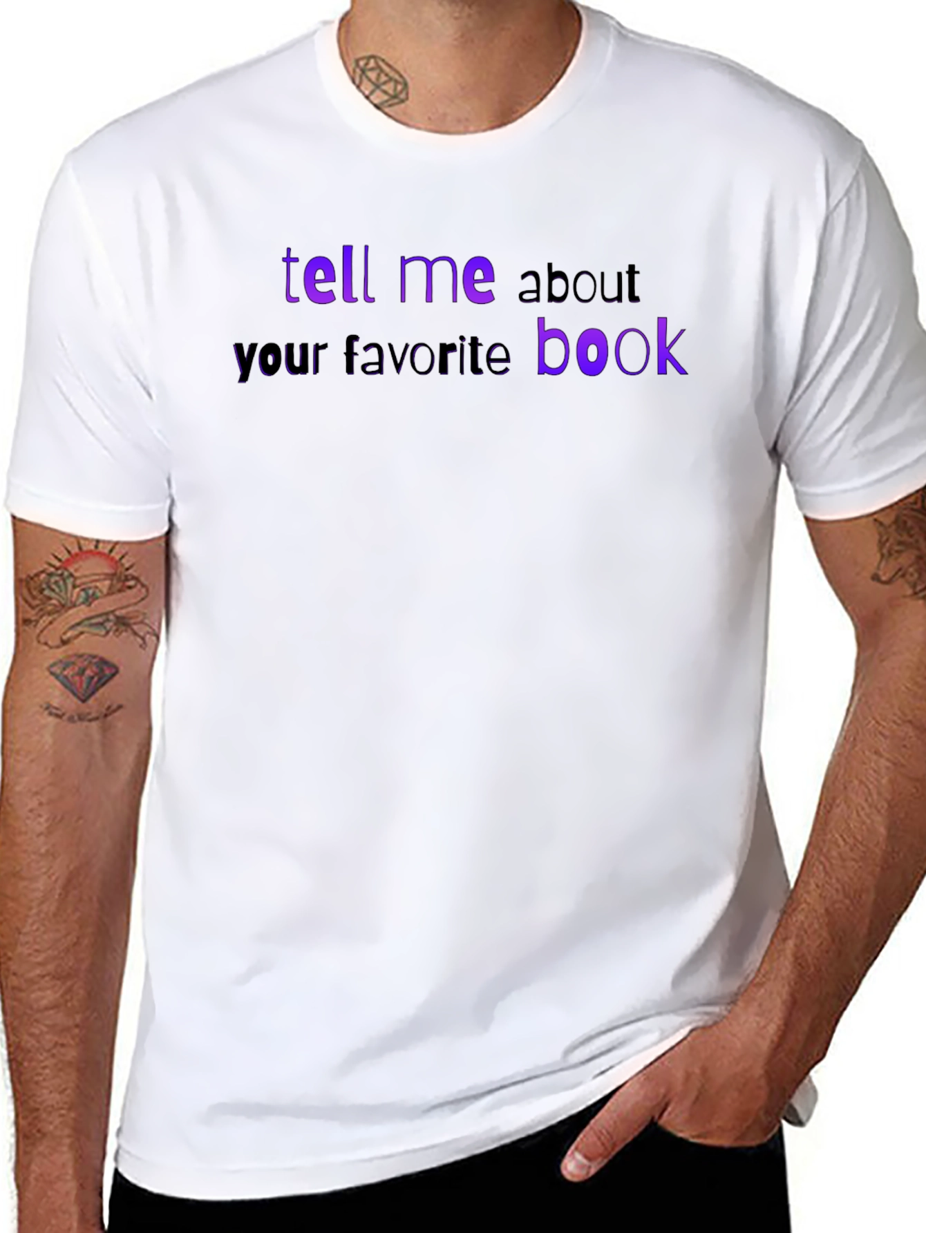 Tell Me About Your Favorite Book Black T-Shirt