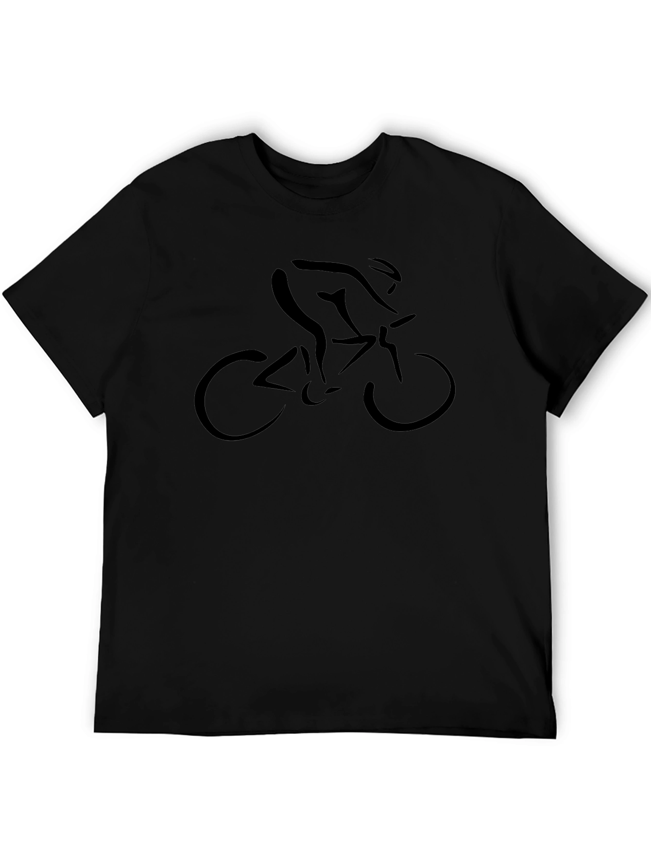Black Cycling Silhouette Graphic Tee