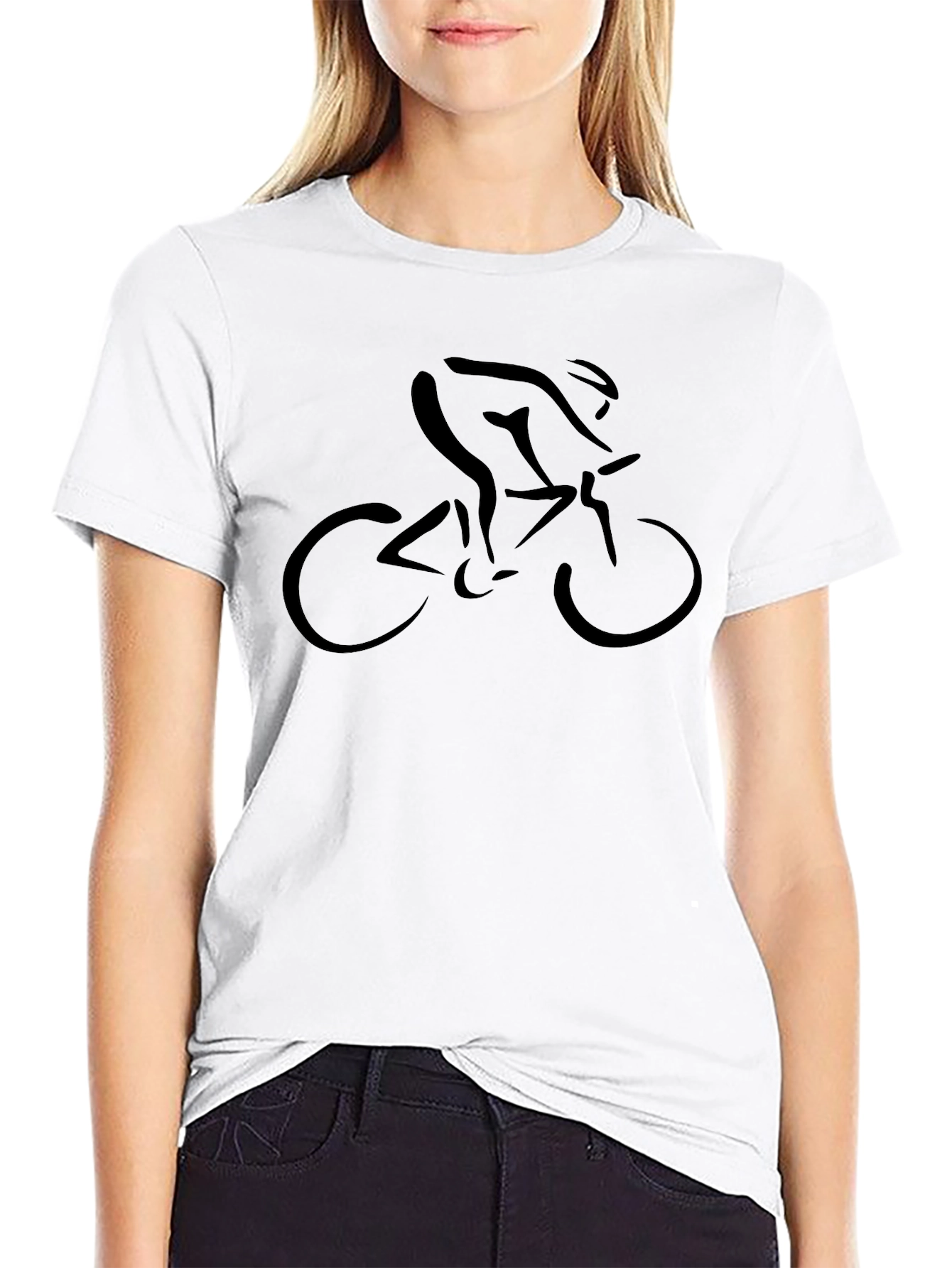 Black Cycling Silhouette Graphic Tee