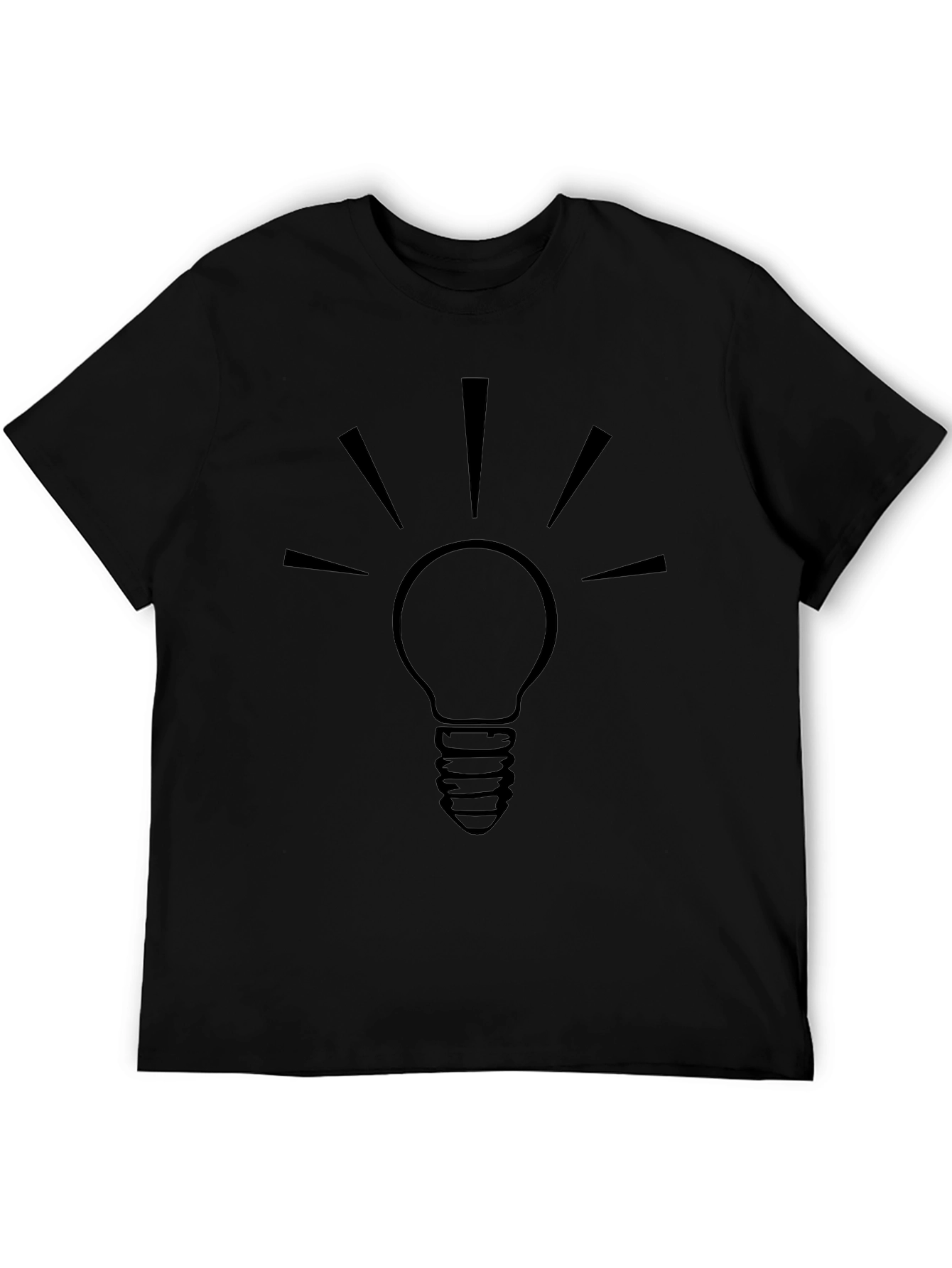 Mens Black Light Bulb Graphic T-Shirt