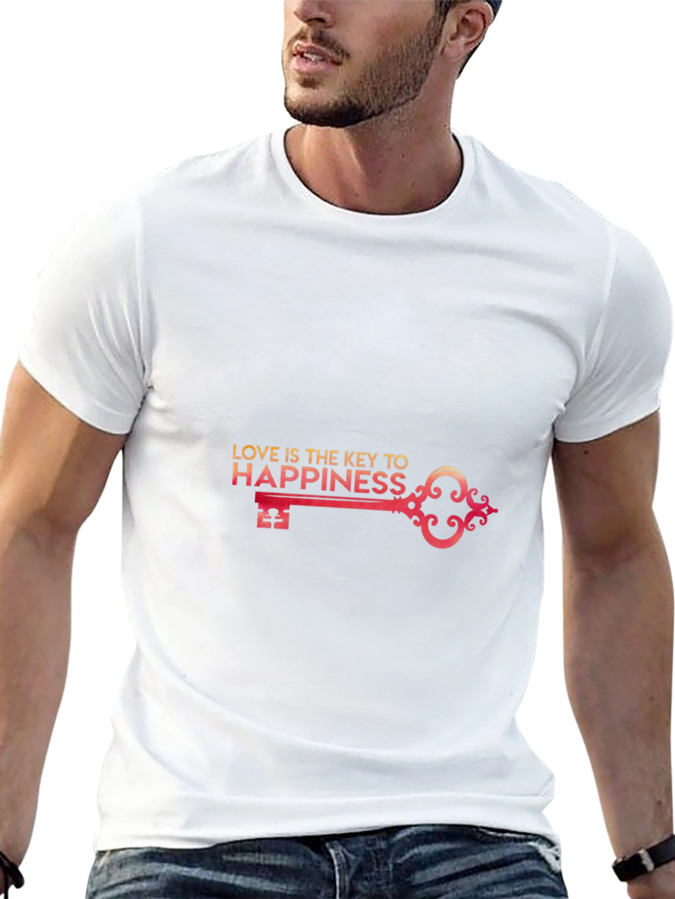 Love is the Key to Happiness Graphic T-Shirt