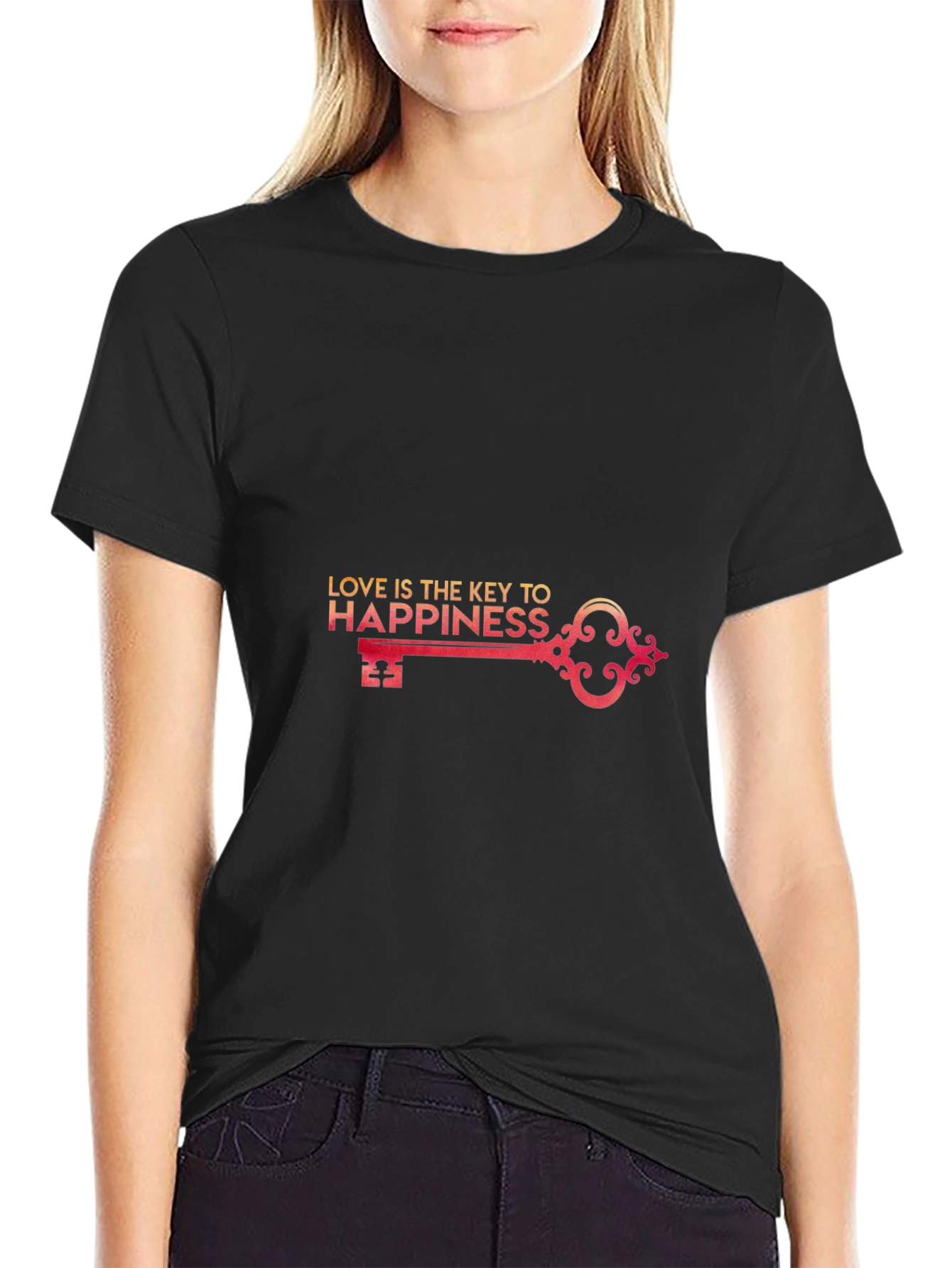 Love is the Key to Happiness Graphic T-Shirt