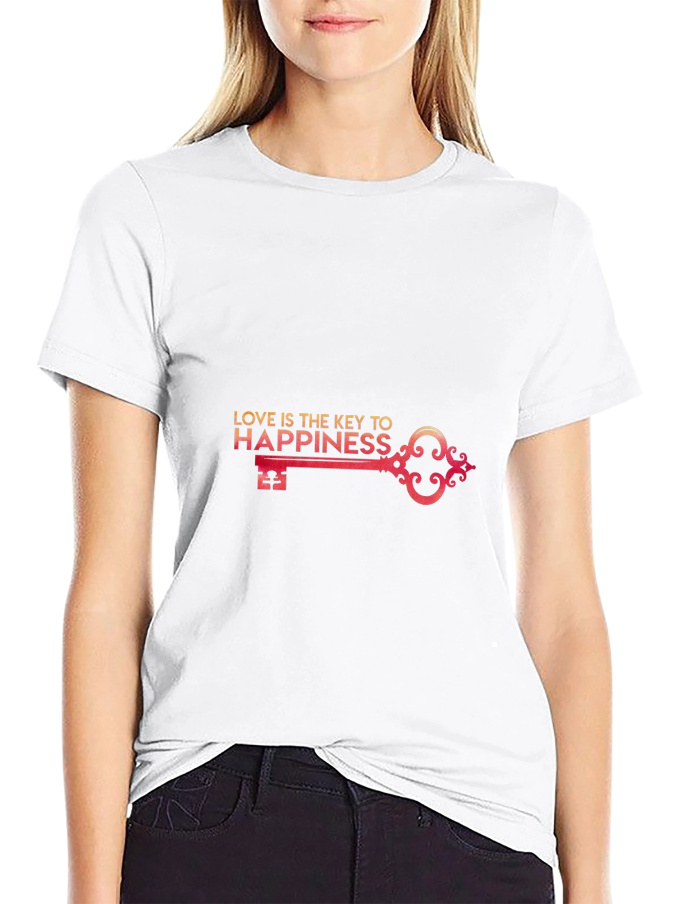 Love is the Key to Happiness Graphic T-Shirt