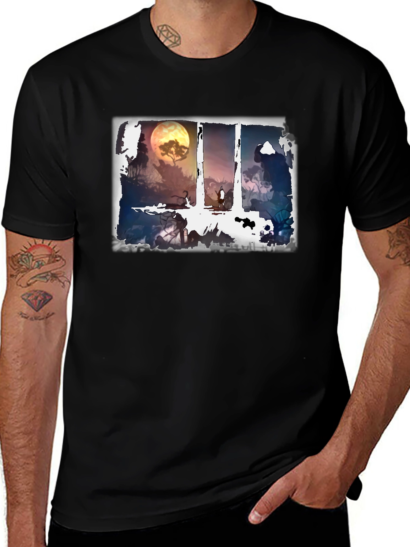 Fantasy Art T-Shirt - Moonlit Adventure Tee
