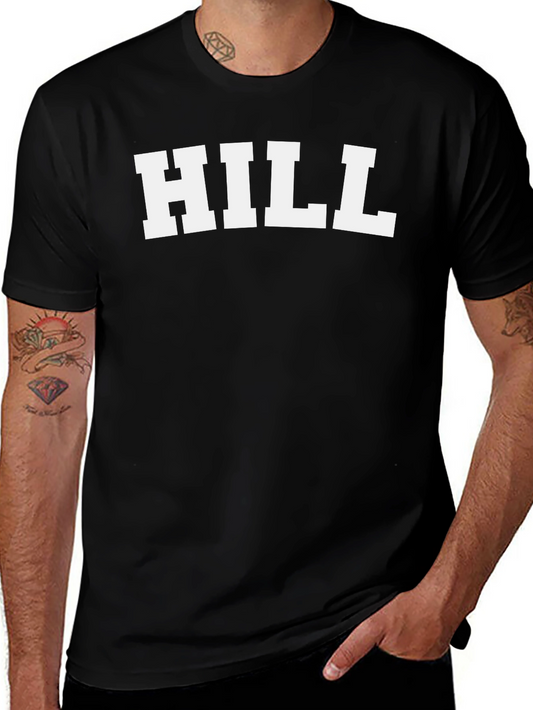 HILL Bold Text Graphic Tee - Black