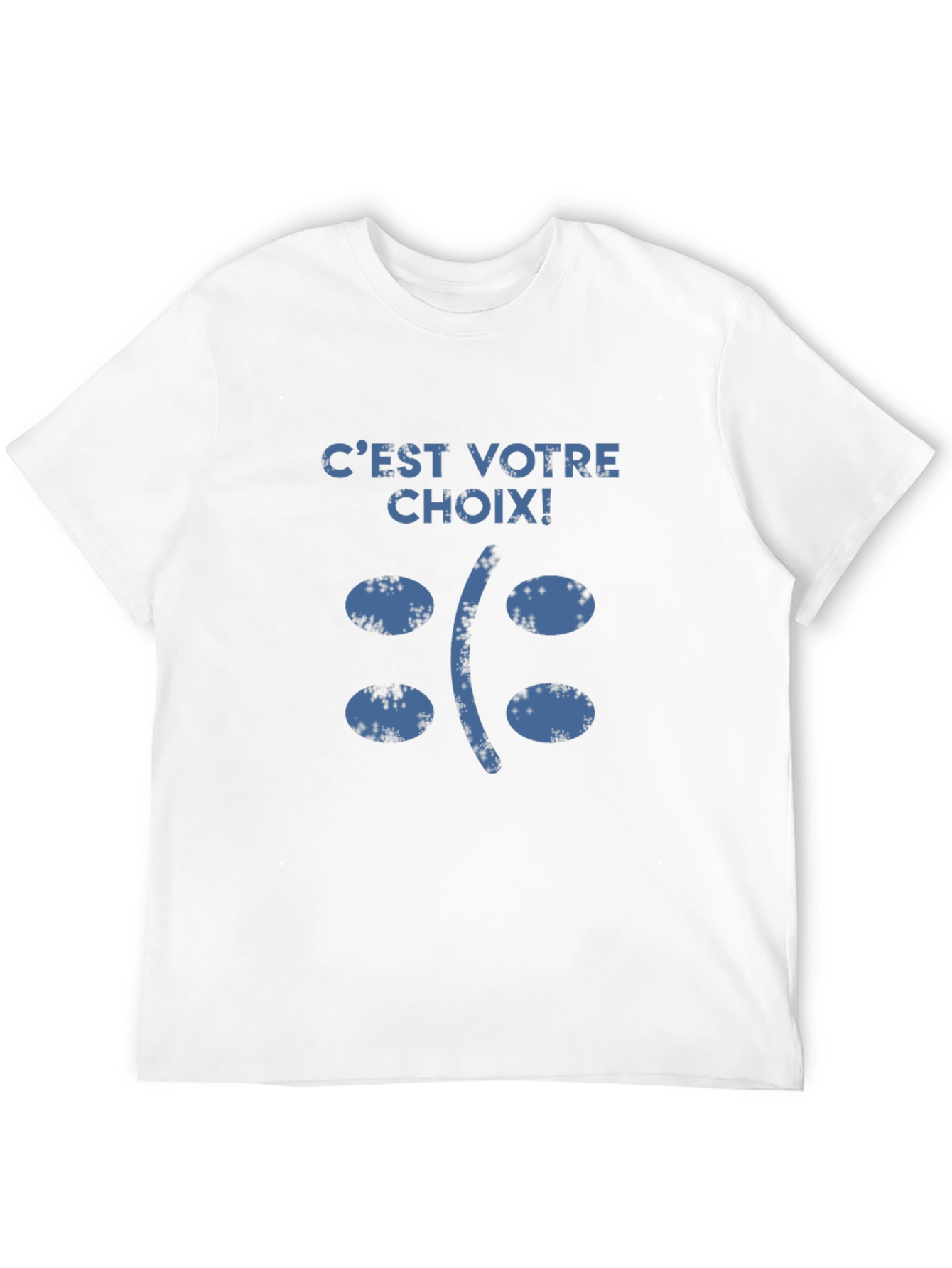 Cest Votre Choix Sad Face Graphic T-Shirt
