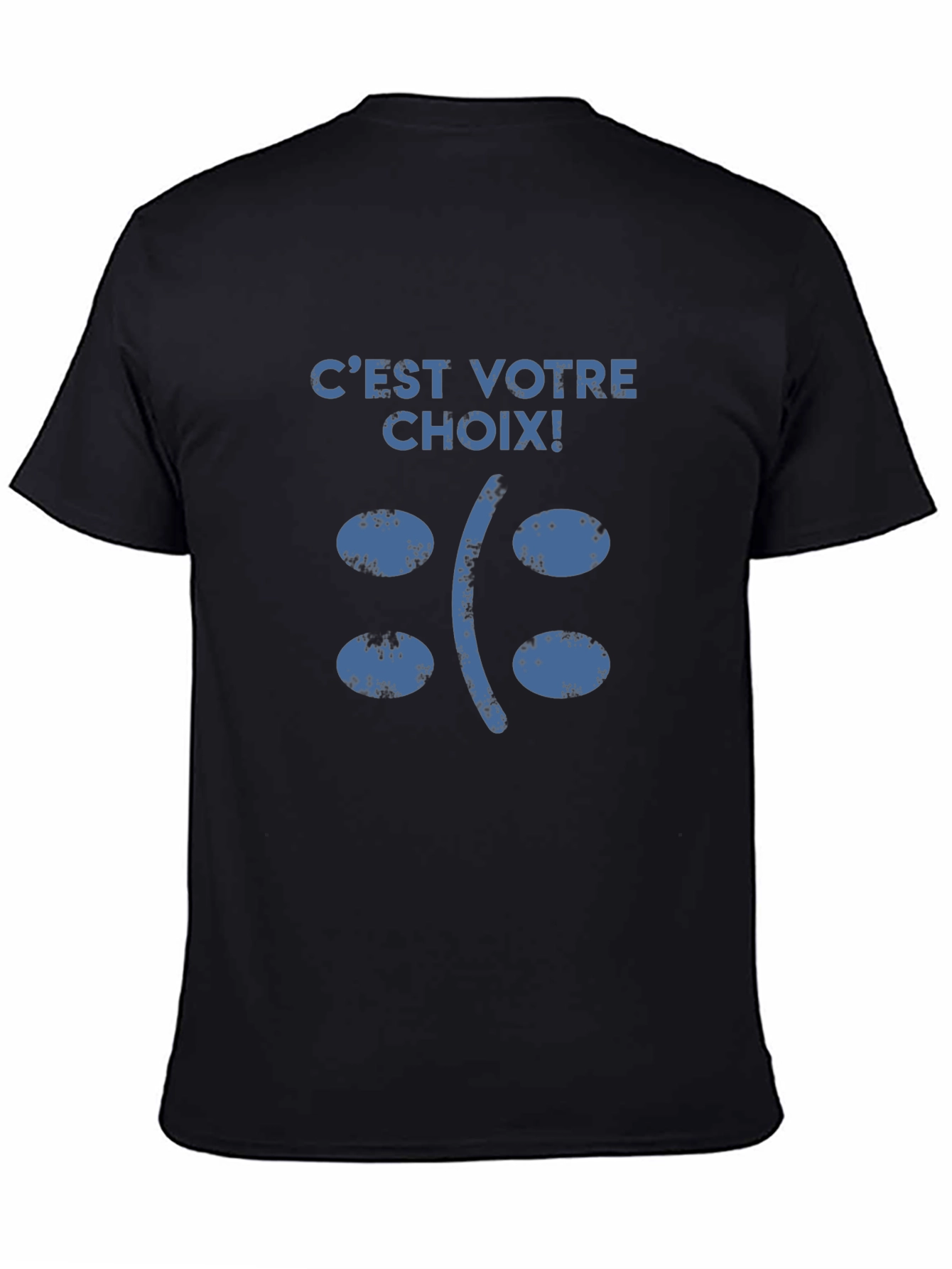 Cest Votre Choix Sad Face Graphic T-Shirt