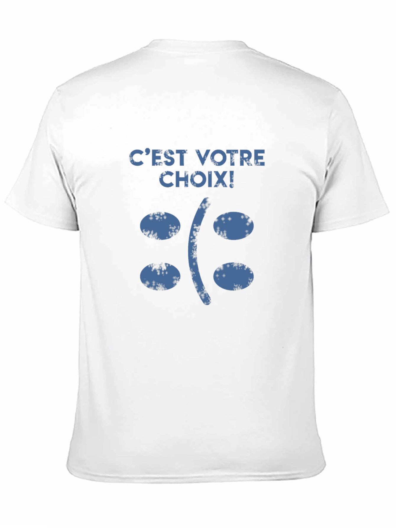 Cest Votre Choix Sad Face Graphic T-Shirt