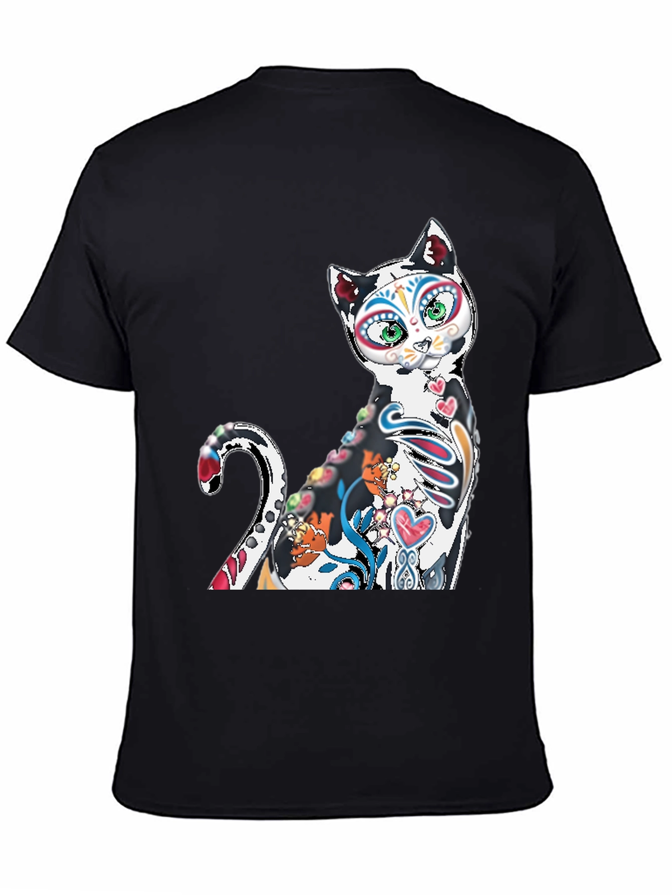 Sugar Skull Cat T-Shirt - Day of the Dead
