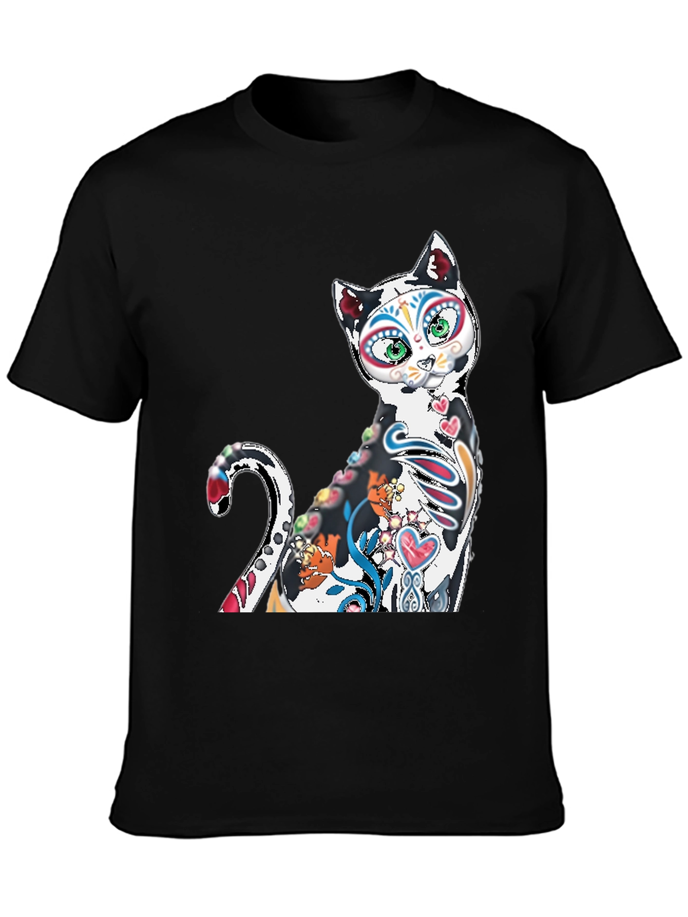 Sugar Skull Cat T-Shirt - Day of the Dead