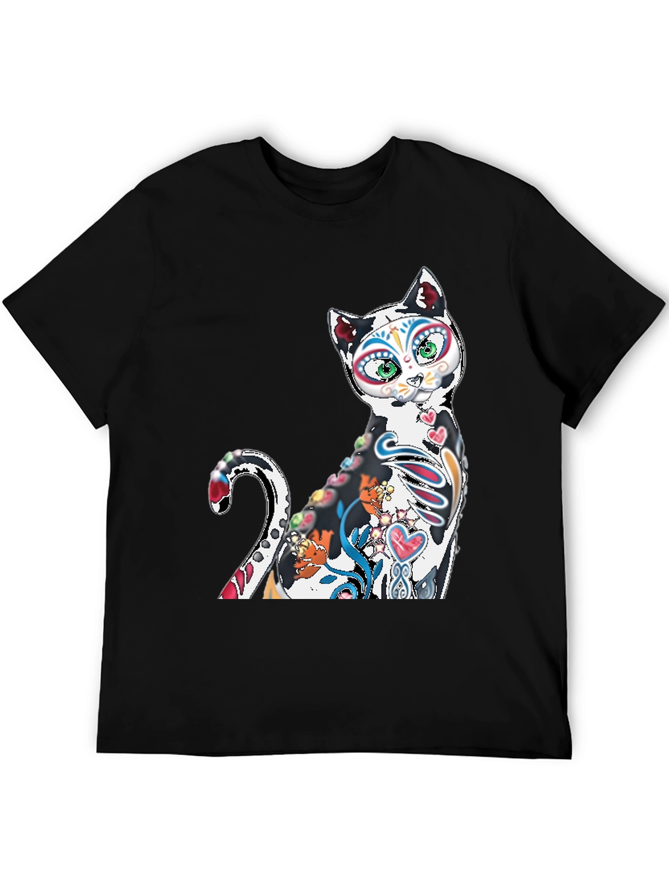 Sugar Skull Cat T-Shirt - Day of the Dead